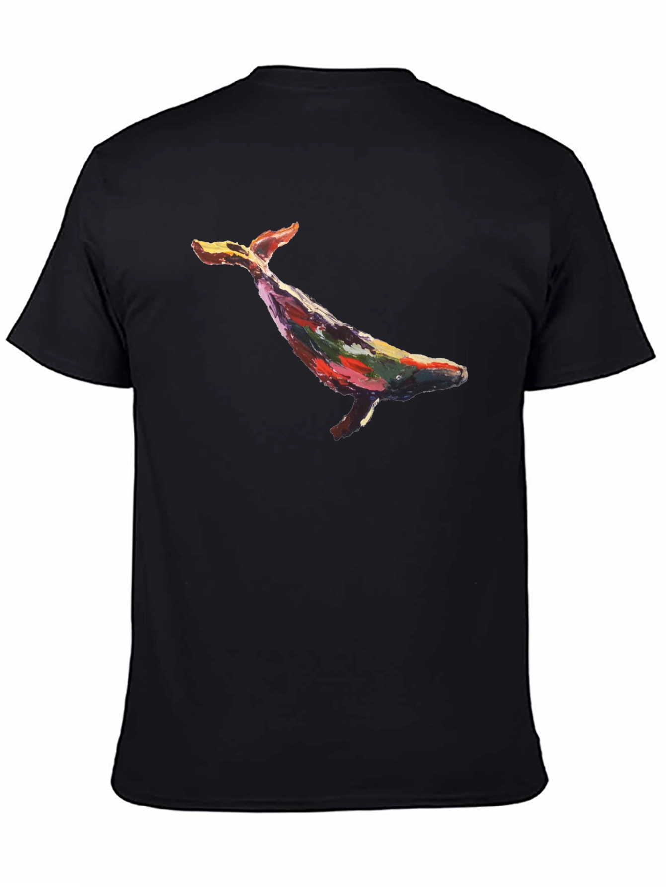 Whale Art Graphic Black T-Shirt