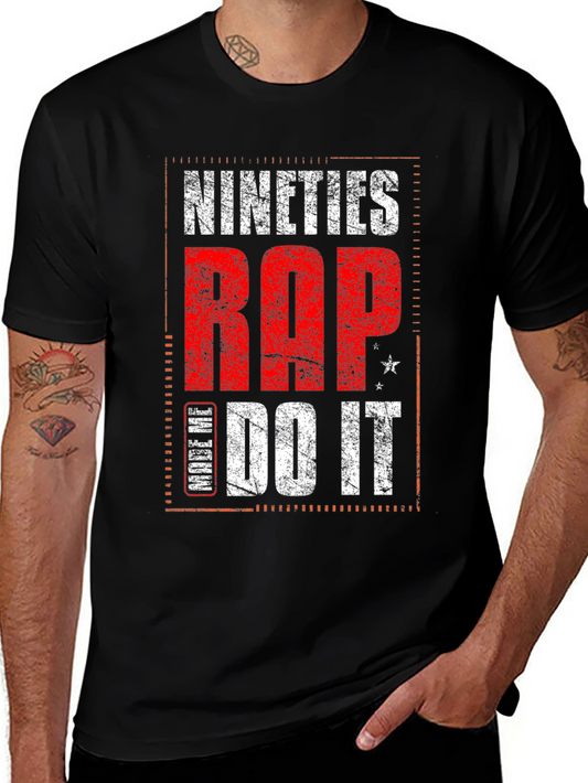 90s Rap Music Tee - Made Me Do It Black Graphic T-Shirt