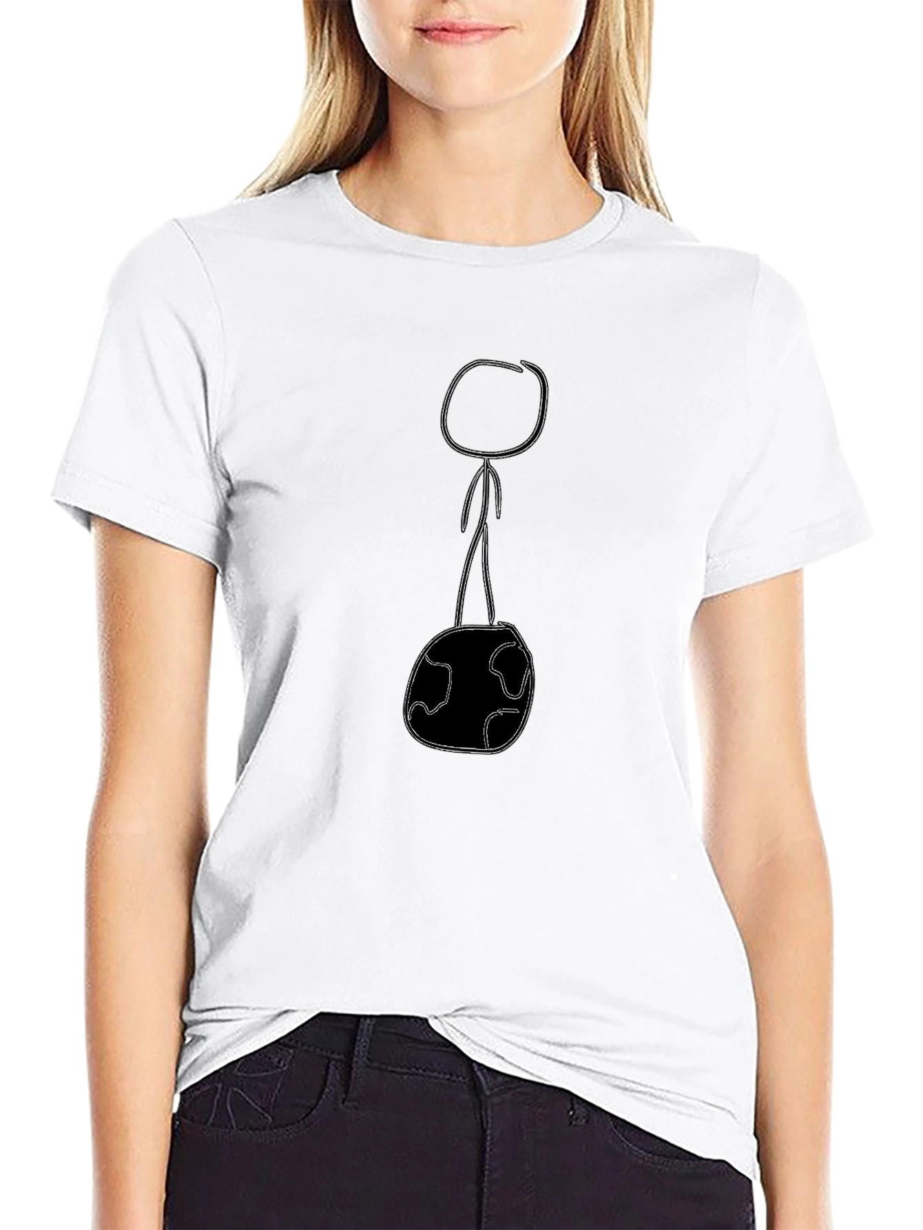 Whimsical World Graphic Tee - Casual Black T-Shirt