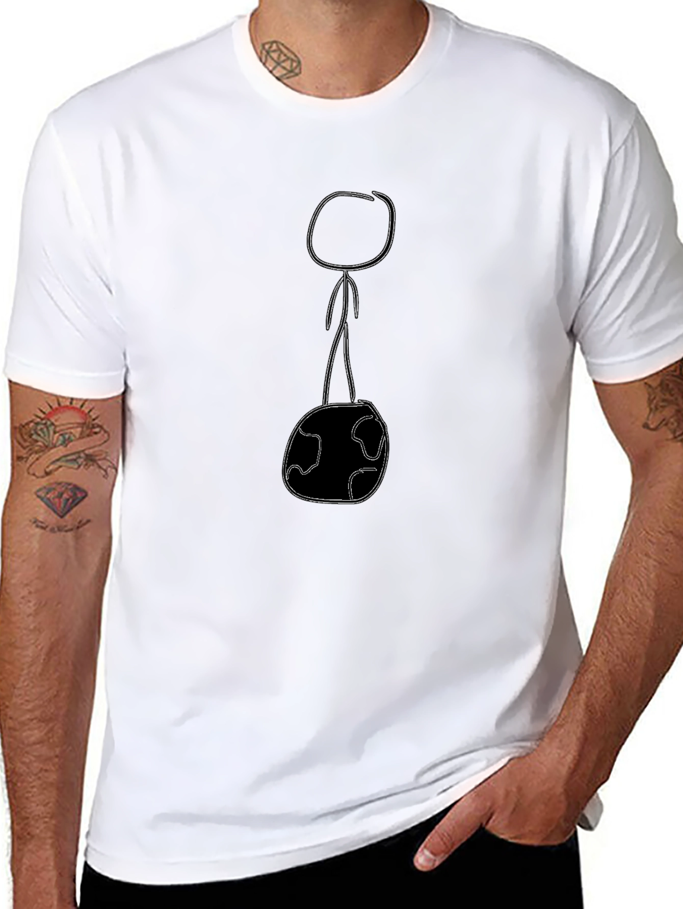 Whimsical World Graphic Tee - Casual Black T-Shirt