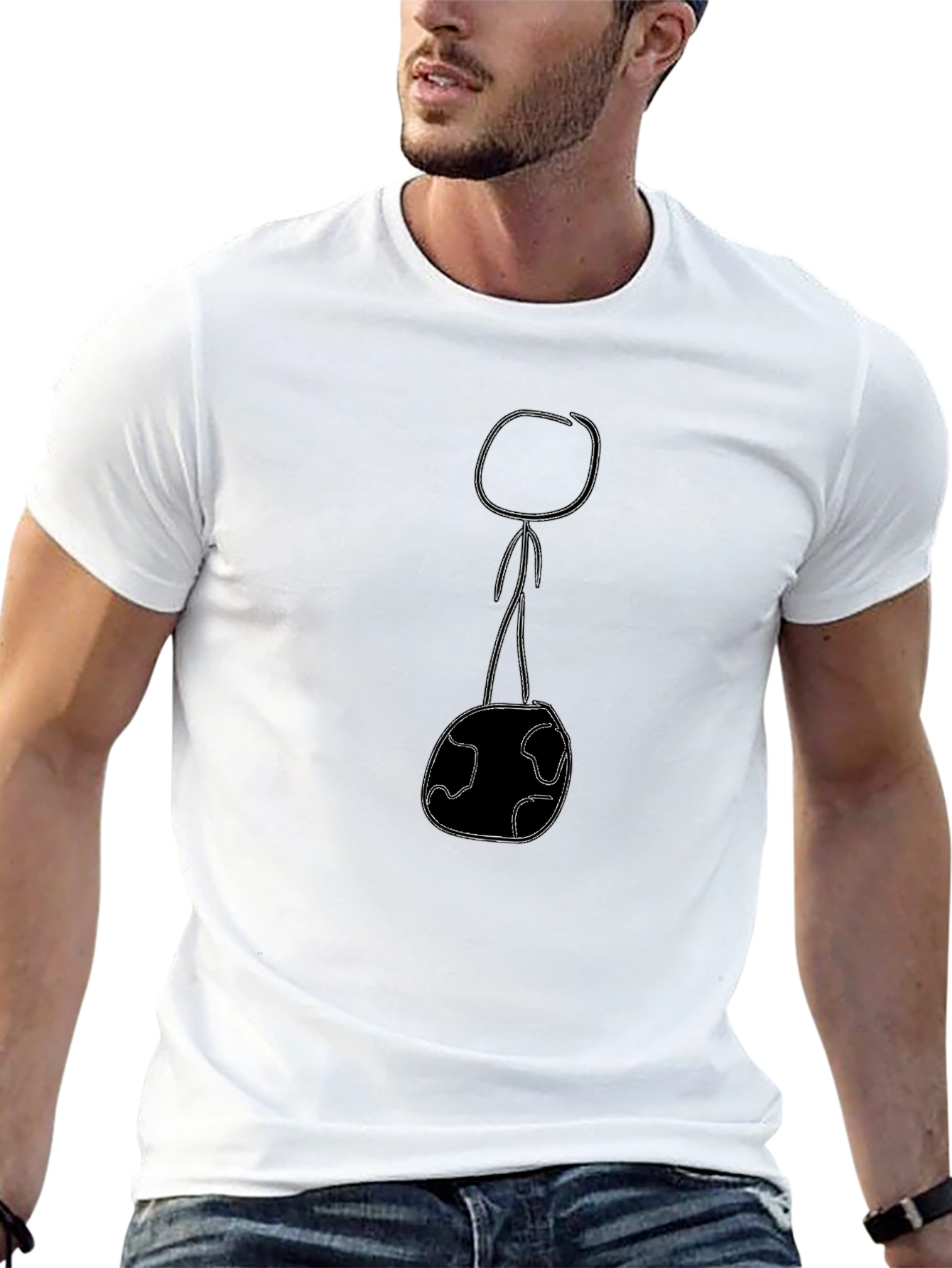 Whimsical World Graphic Tee - Casual Black T-Shirt