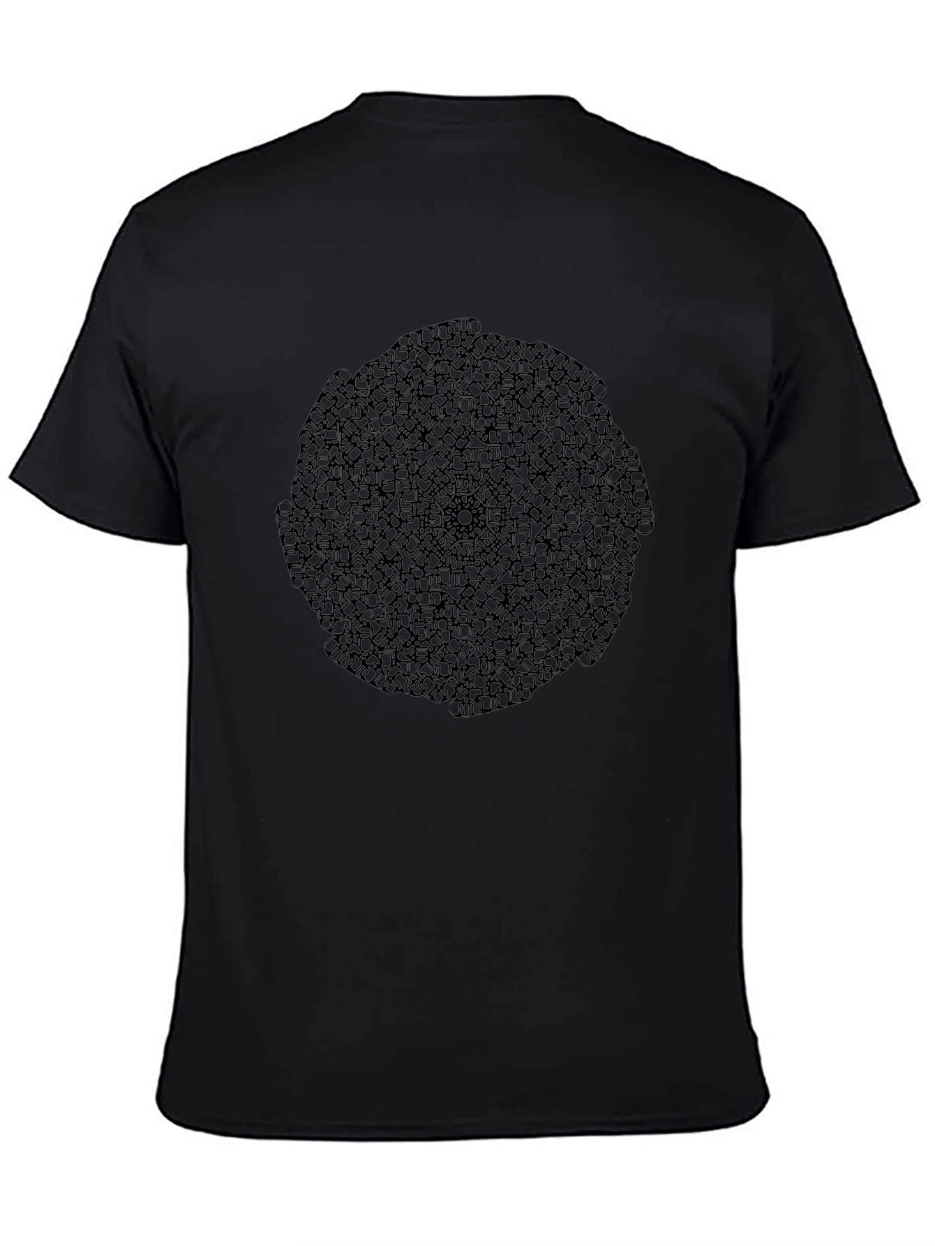 Abstract Pattern Black T-Shirt - Geometric Design
