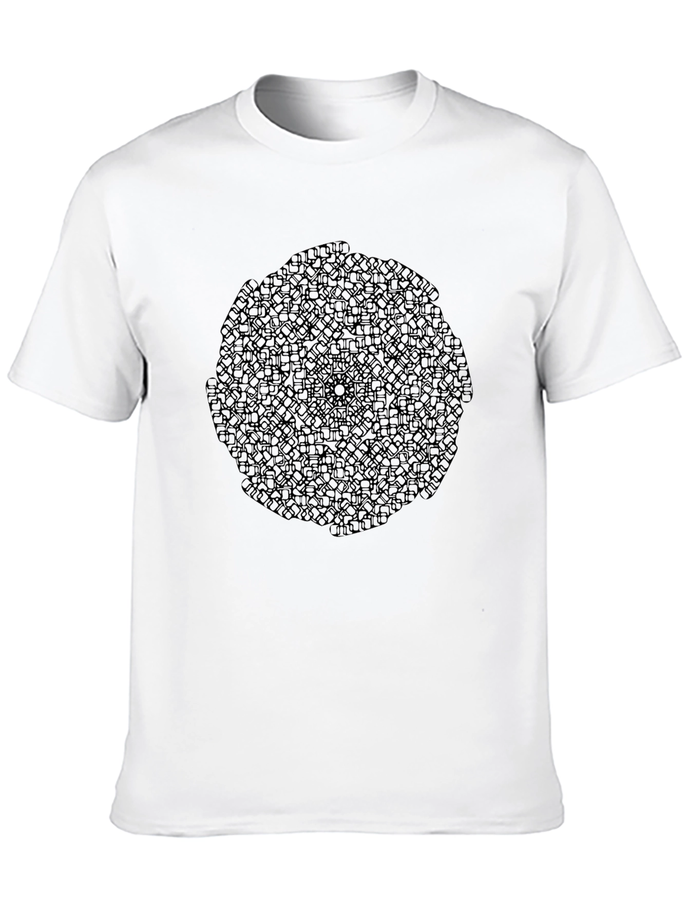 Abstract Pattern Black T-Shirt - Geometric Design