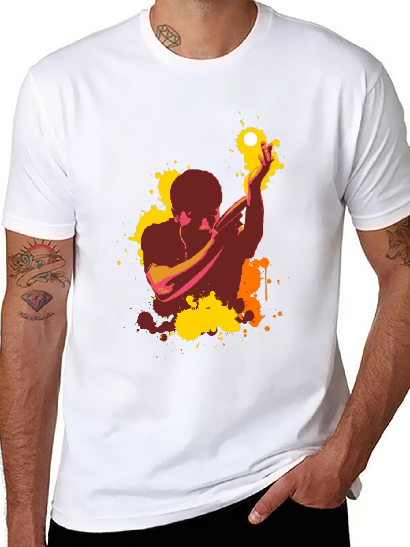 Abstract Singer Graphic T-Shirt