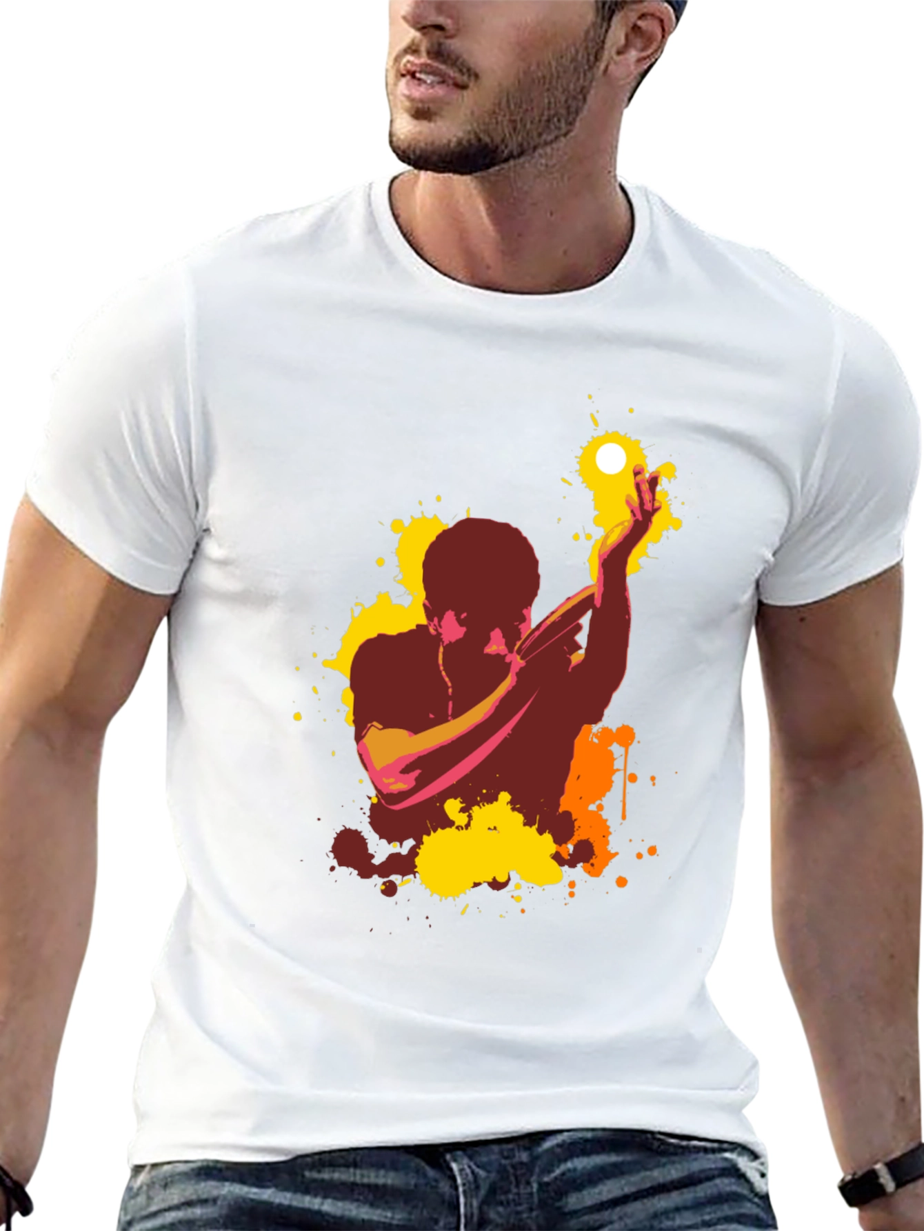 Abstract Singer Graphic T-Shirt