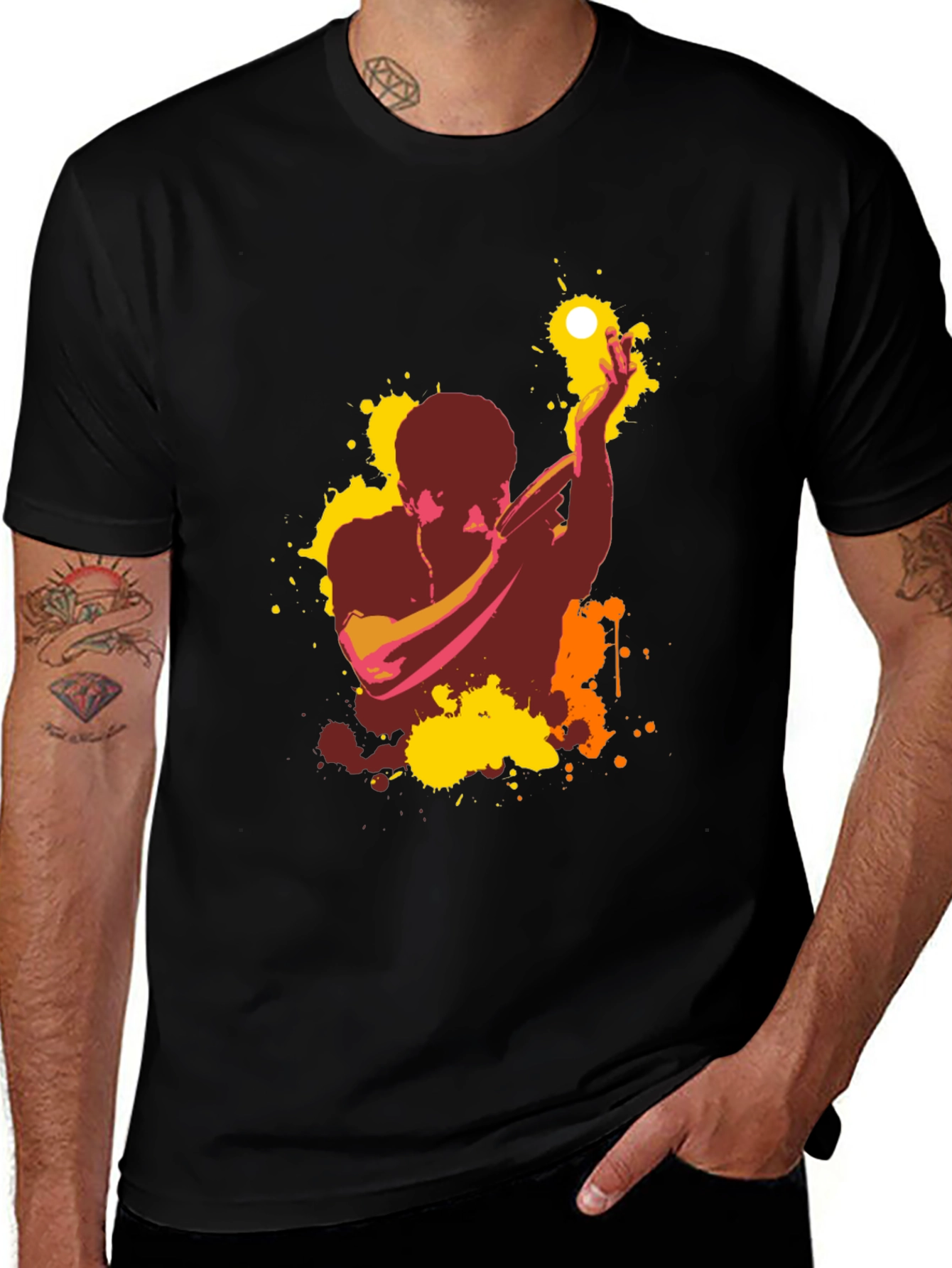 Abstract Singer Graphic T-Shirt