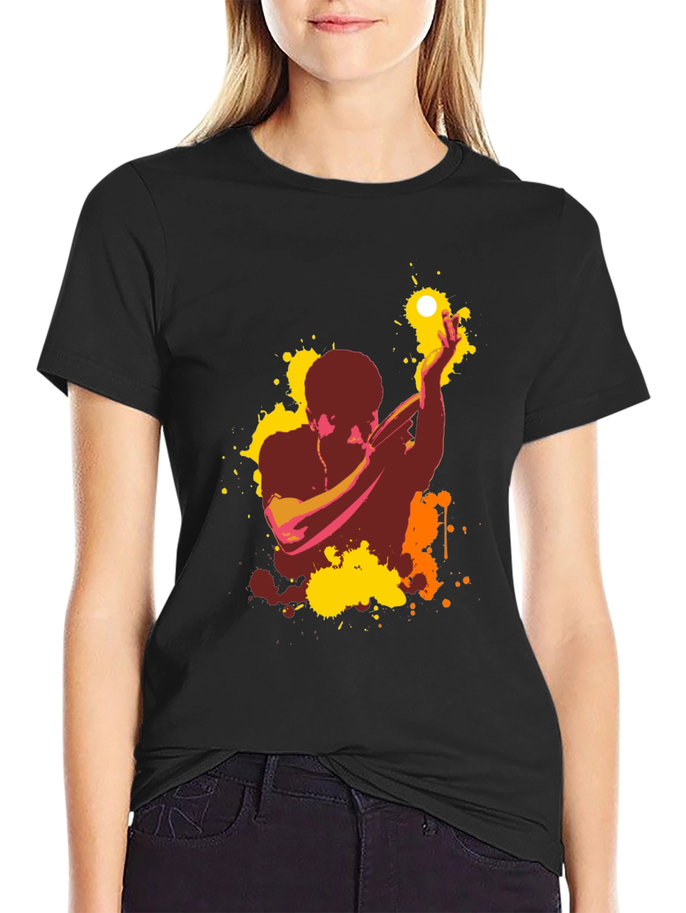 Abstract Singer Graphic T-Shirt