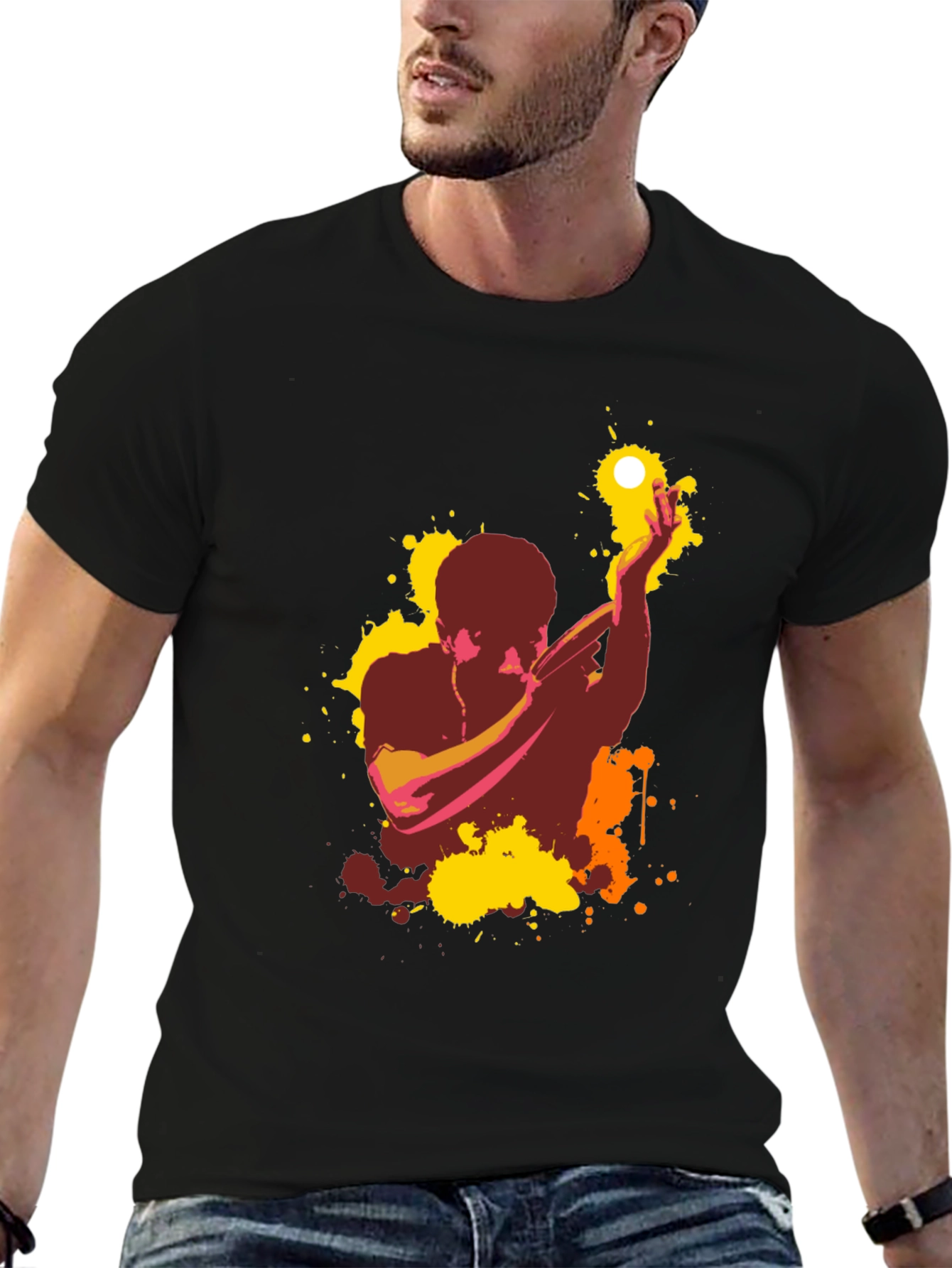 Abstract Singer Graphic T-Shirt