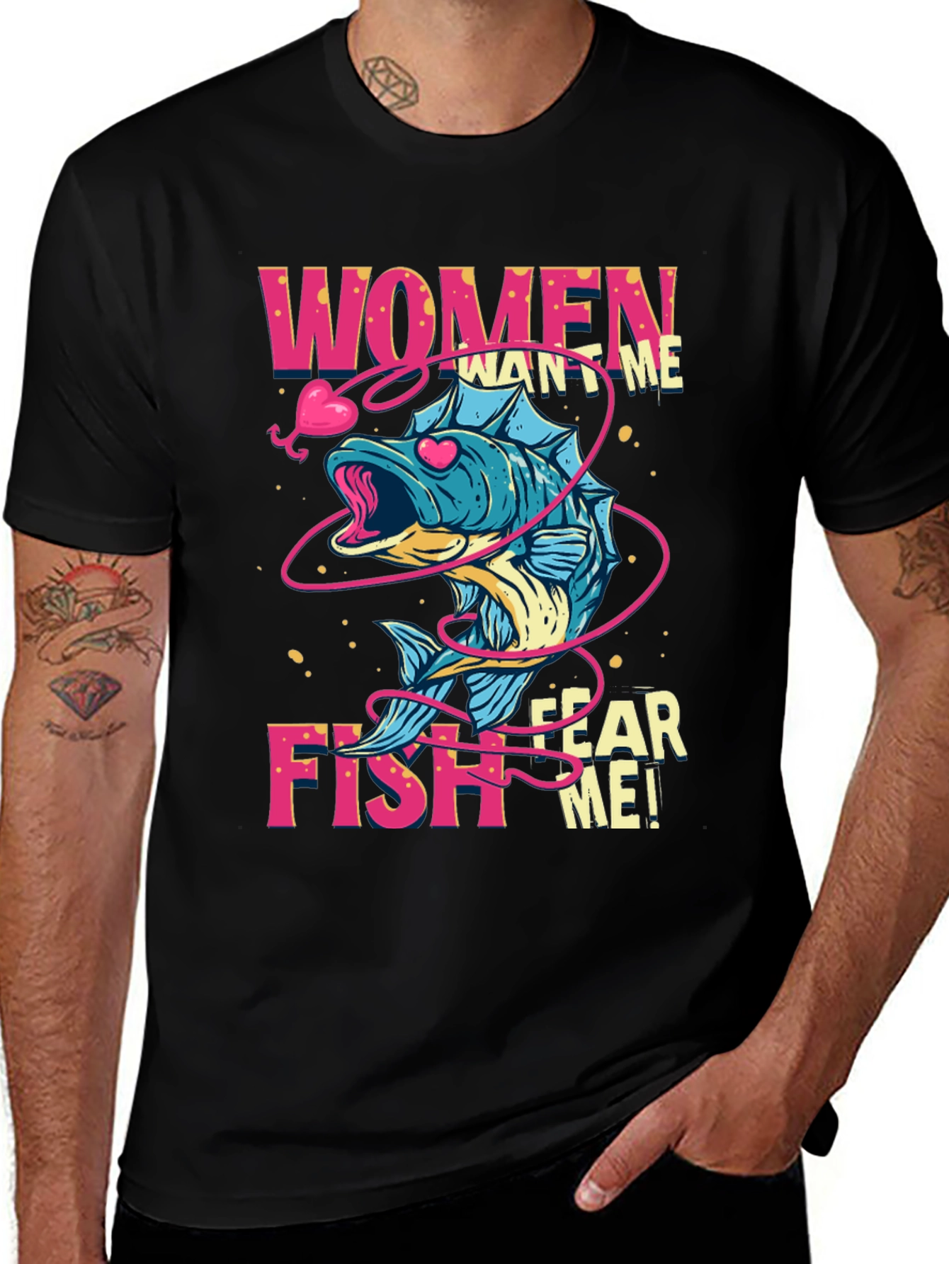 Women Want Me Fish Fear Me Graphic Tee