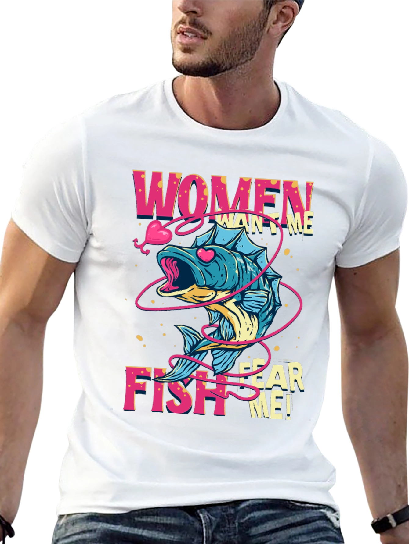 Women Want Me Fish Fear Me Graphic Tee