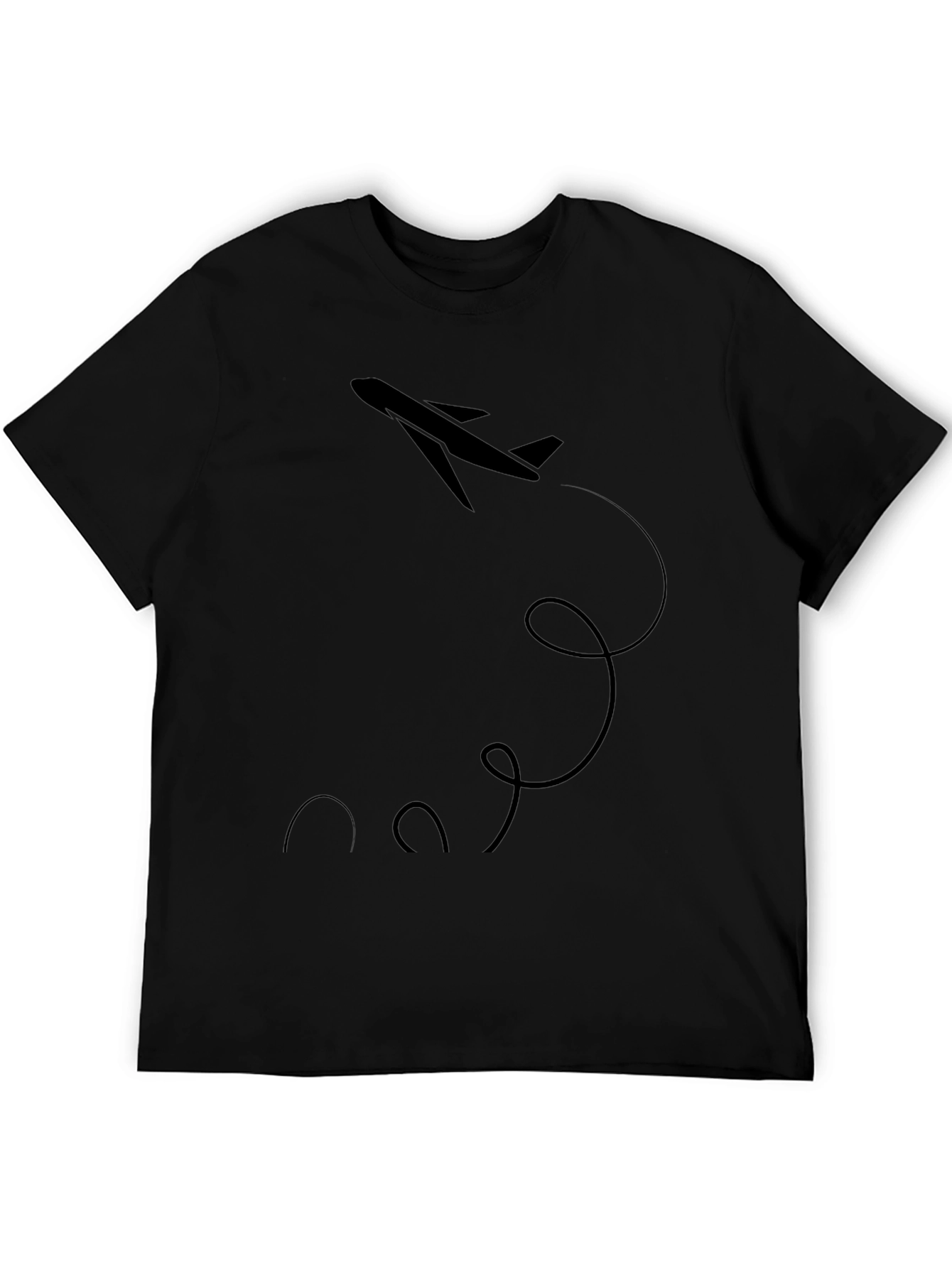 Airplane Graphic Tee - Black Cotton Comfort
