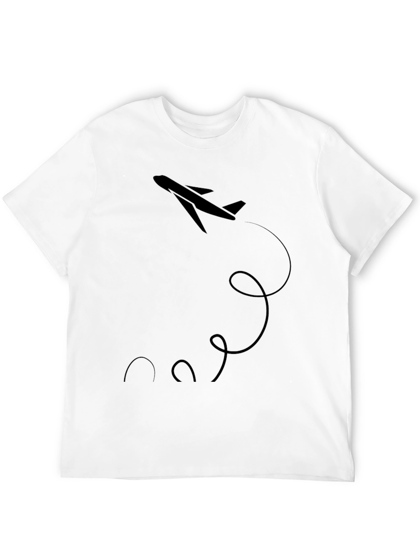 Airplane Graphic Tee - Black Cotton Comfort