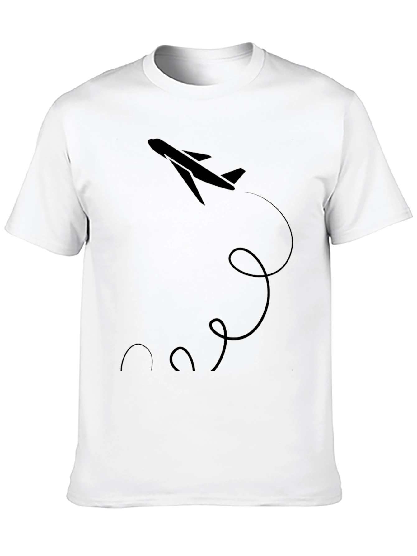 Airplane Graphic Tee - Black Cotton Comfort