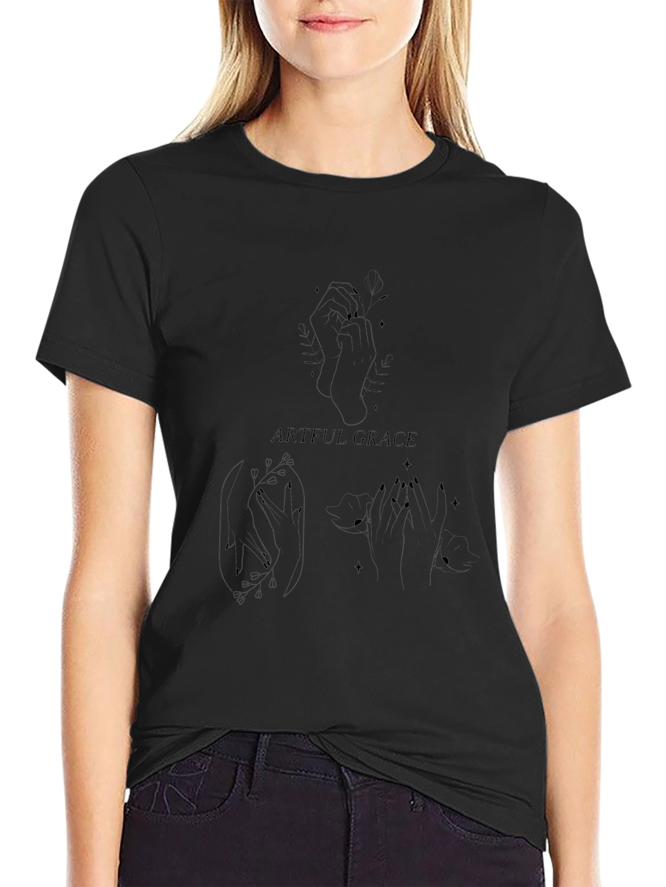 Artful Grace Graphic Tee - Black Unisex T-Shirt