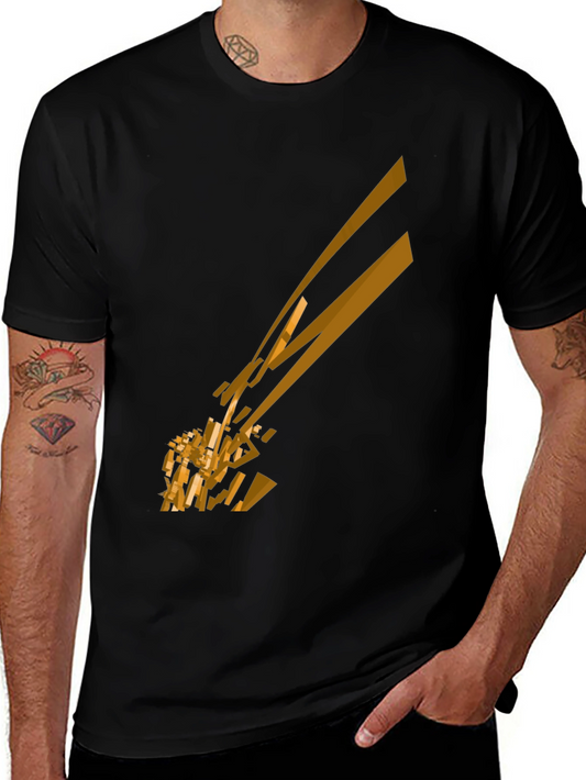 Abstract Geometric Tee - Black Graphic T-Shirt