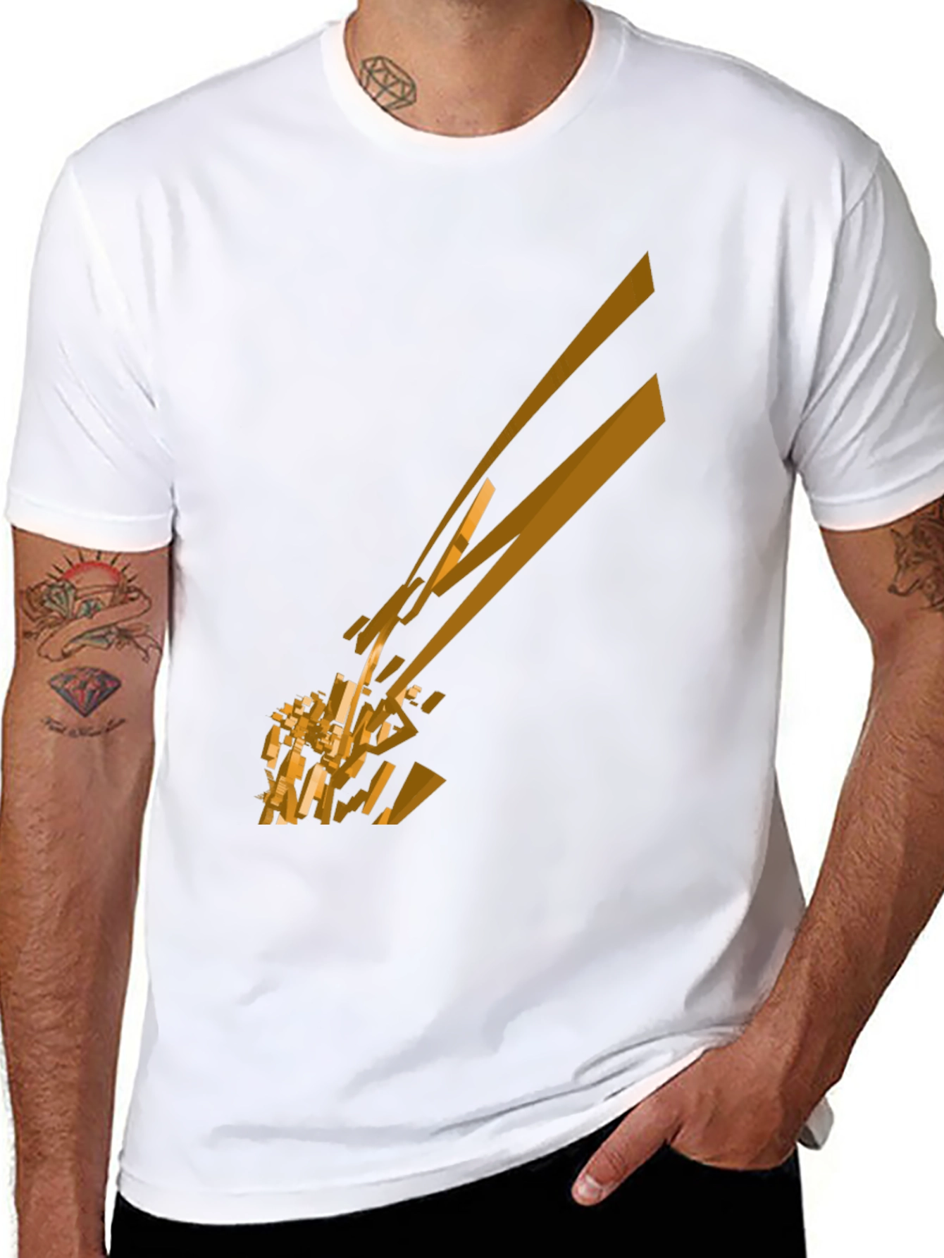 Abstract Geometric Tee - Black Graphic T-Shirt