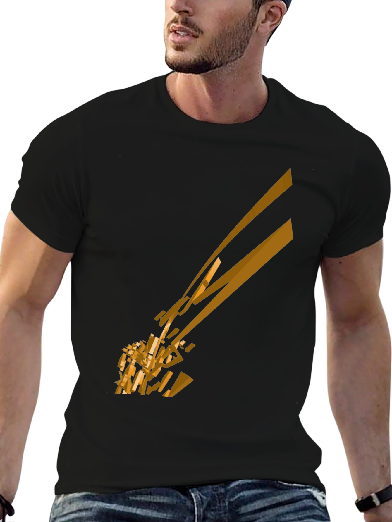 Abstract Geometric Tee - Black Graphic T-Shirt