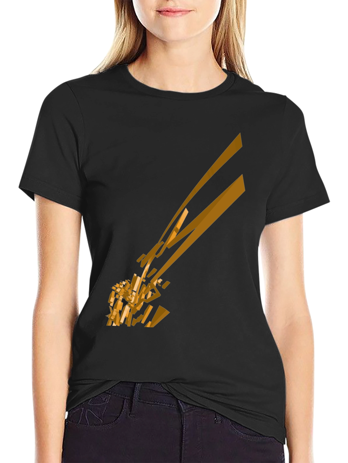 Abstract Geometric Tee - Black Graphic T-Shirt