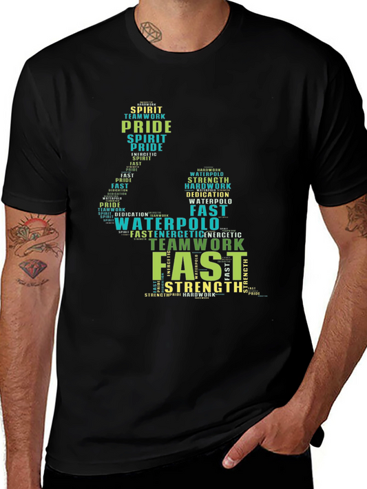Water Polo Word Art Mens T-Shirt - Sports Tee