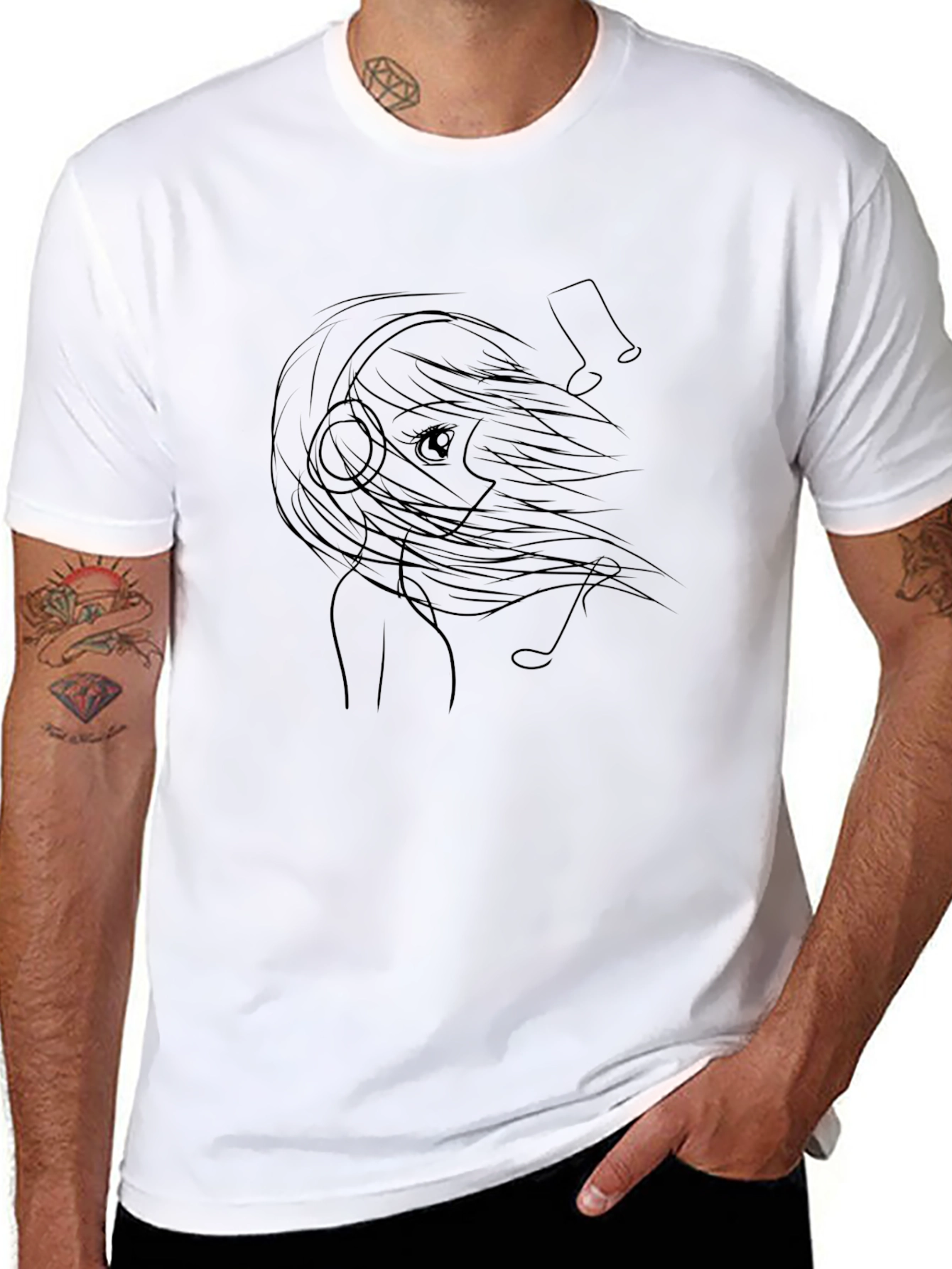 Anime Girl Music Lover T-Shirt