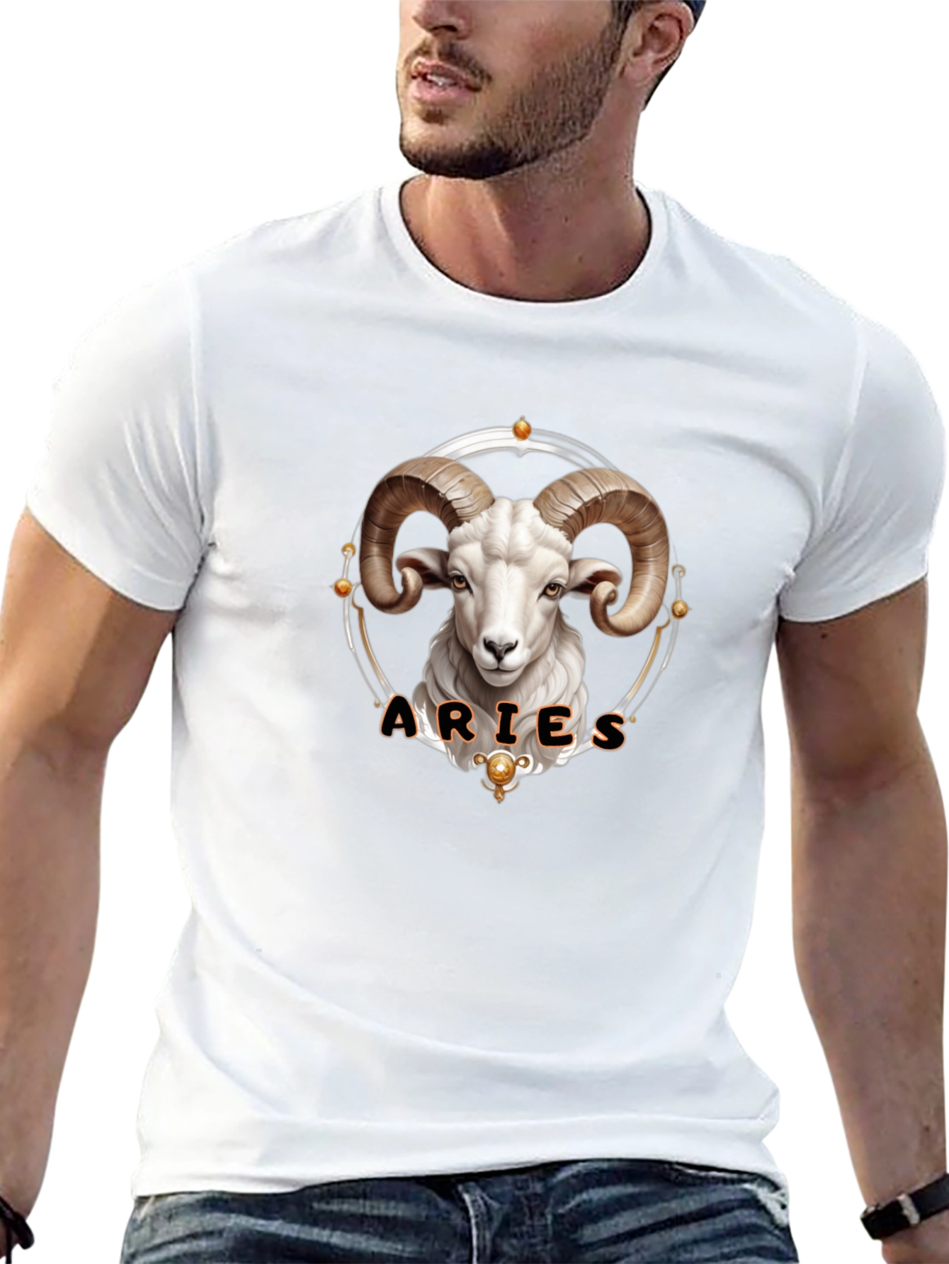 Aries Zodiac Graphic T-Shirt - Premium Cotton Blend