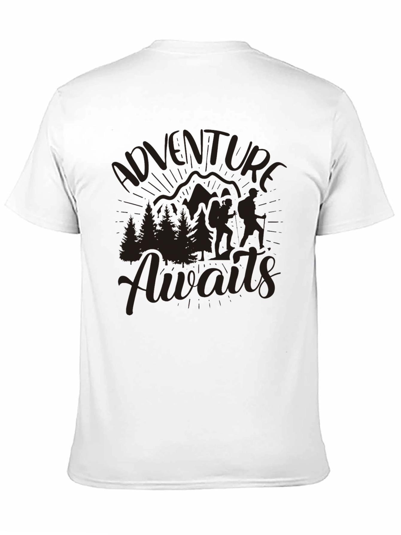 Adventure Awaits Graphic T-Shirt - Mountain Hiking Design