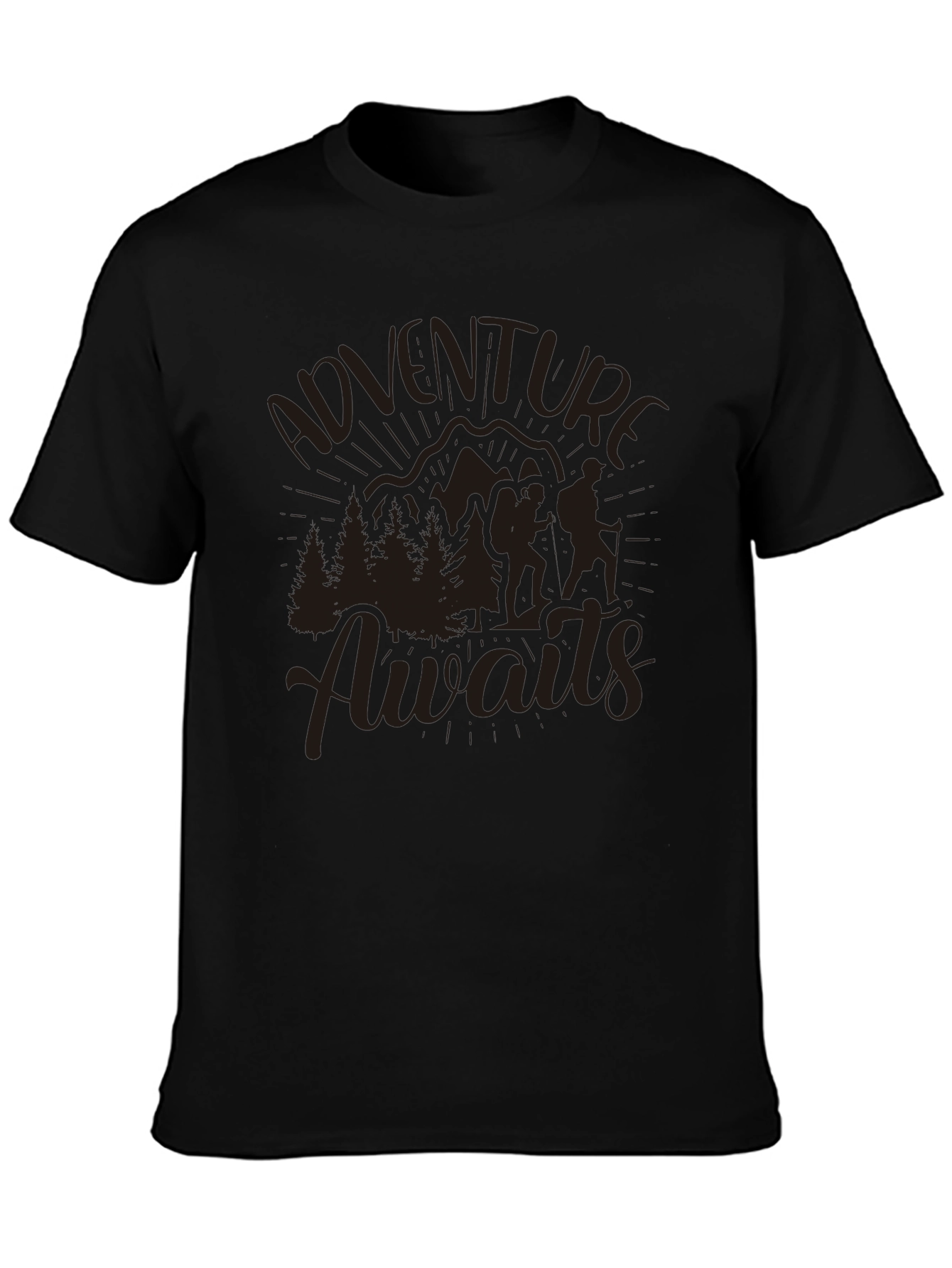 Adventure Awaits Graphic T-Shirt - Mountain Hiking Design