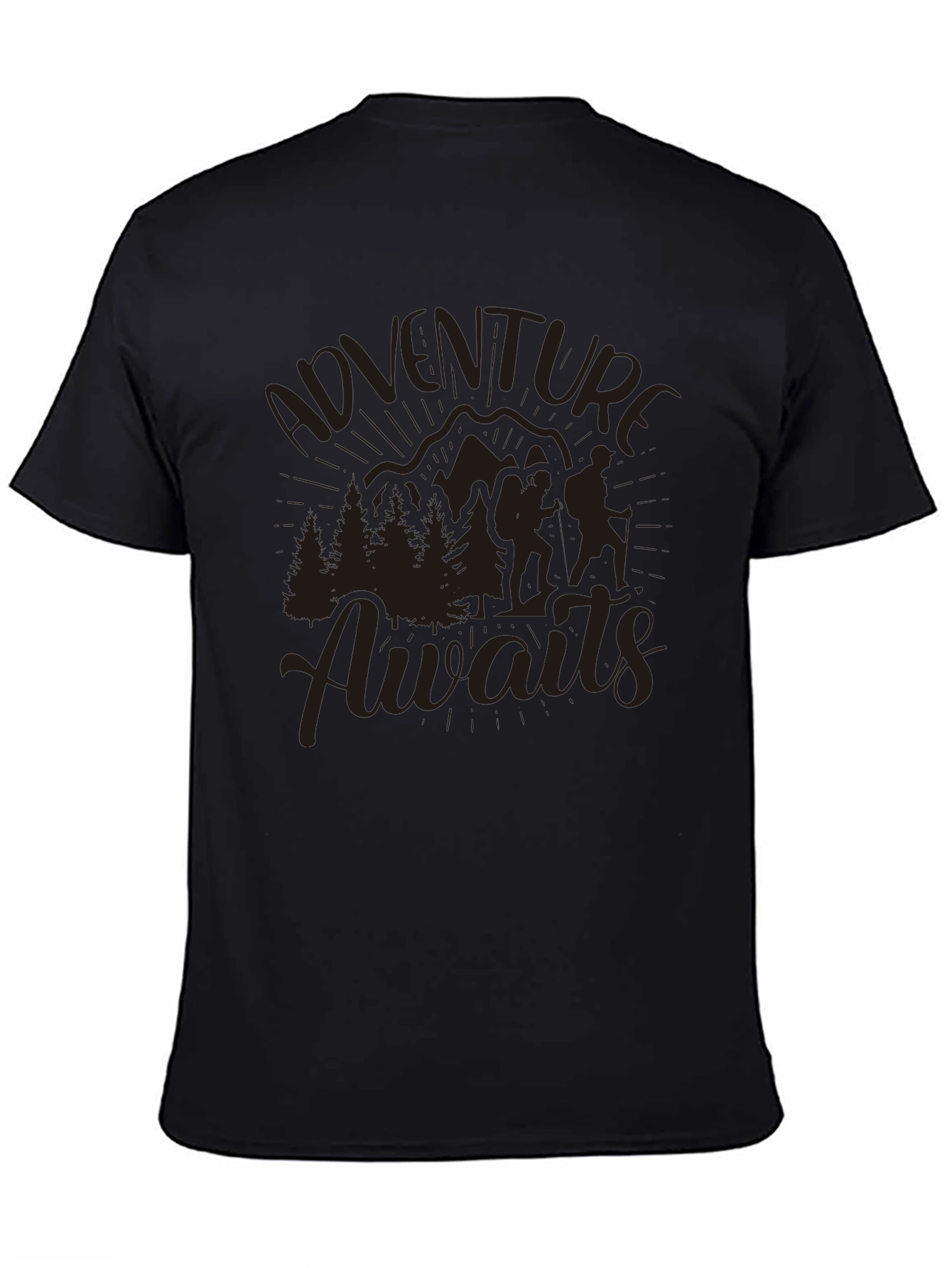 Adventure Awaits Graphic T-Shirt - Mountain Hiking Design