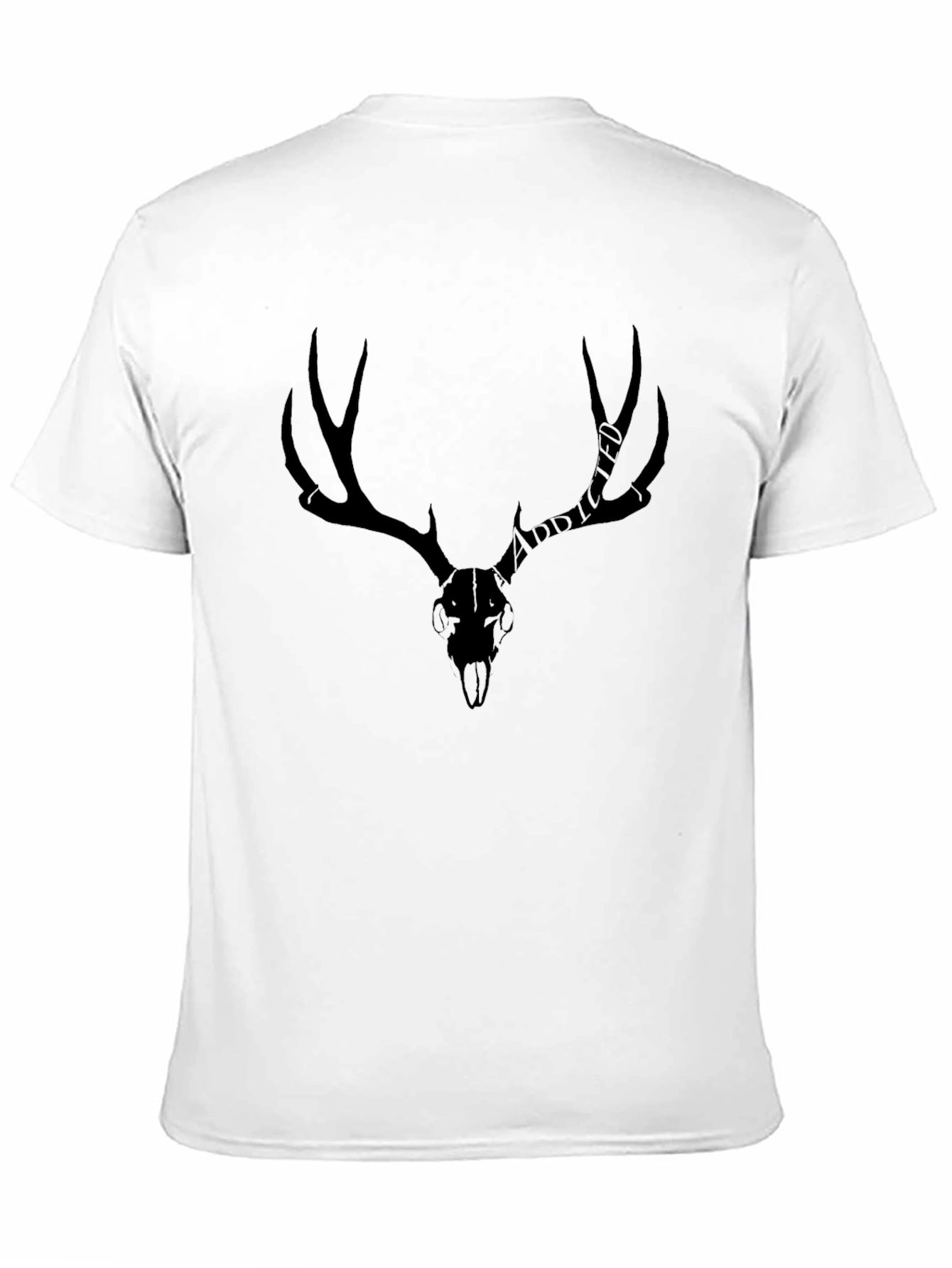 Antler Skull Graphic T-Shirt - Black