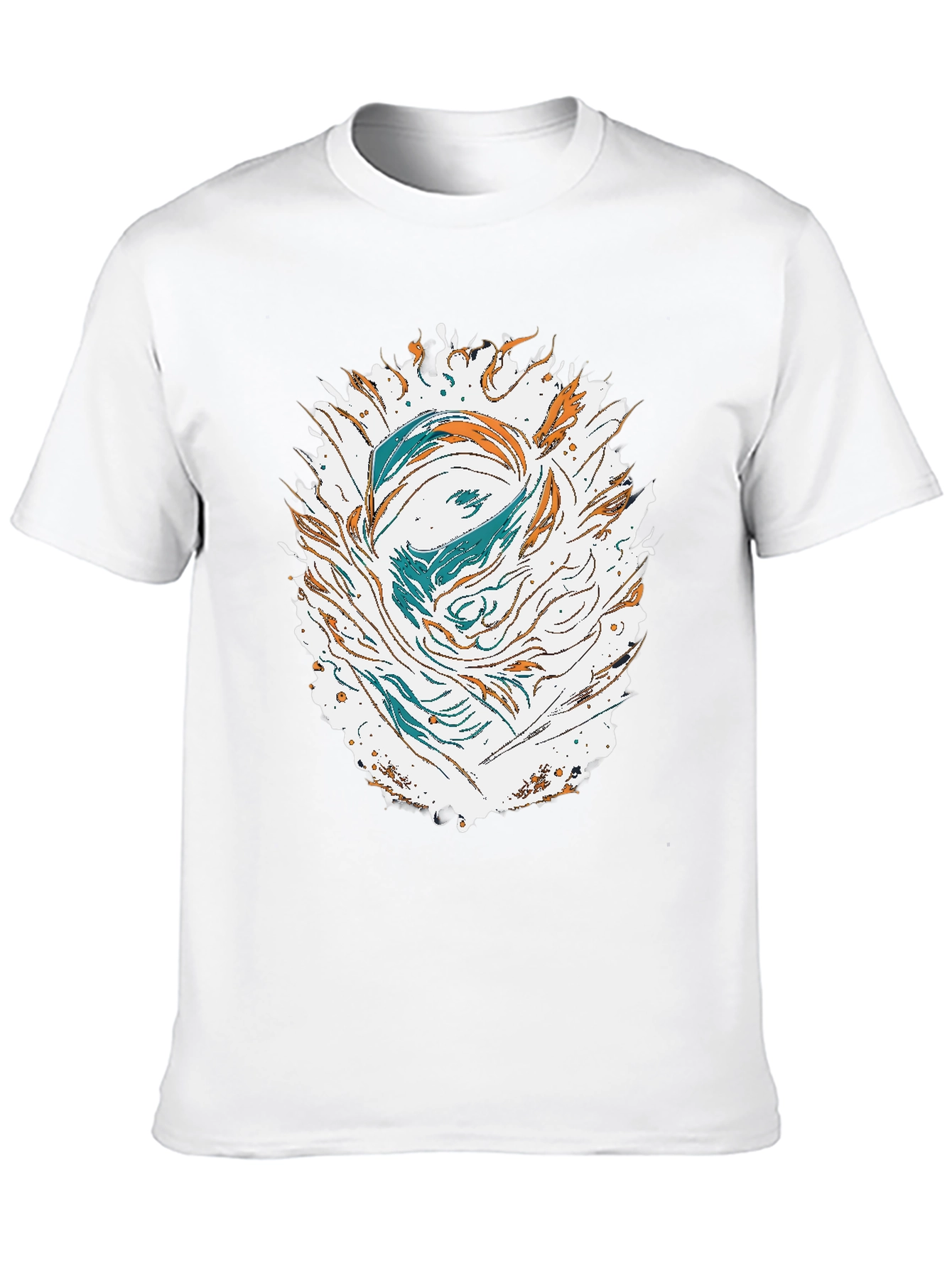 Abstract Graphic Print Crew Neck T-Shirt