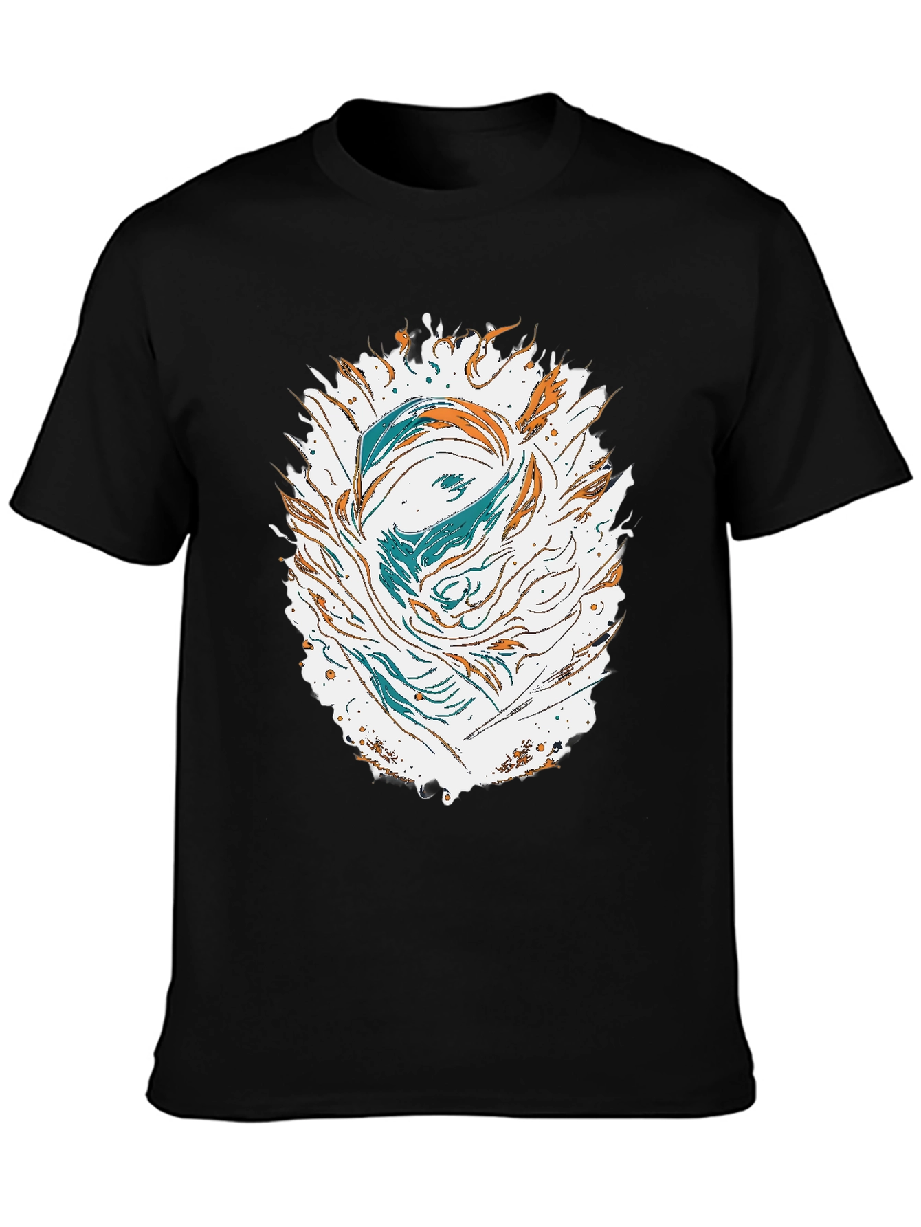 Abstract Graphic Print Crew Neck T-Shirt