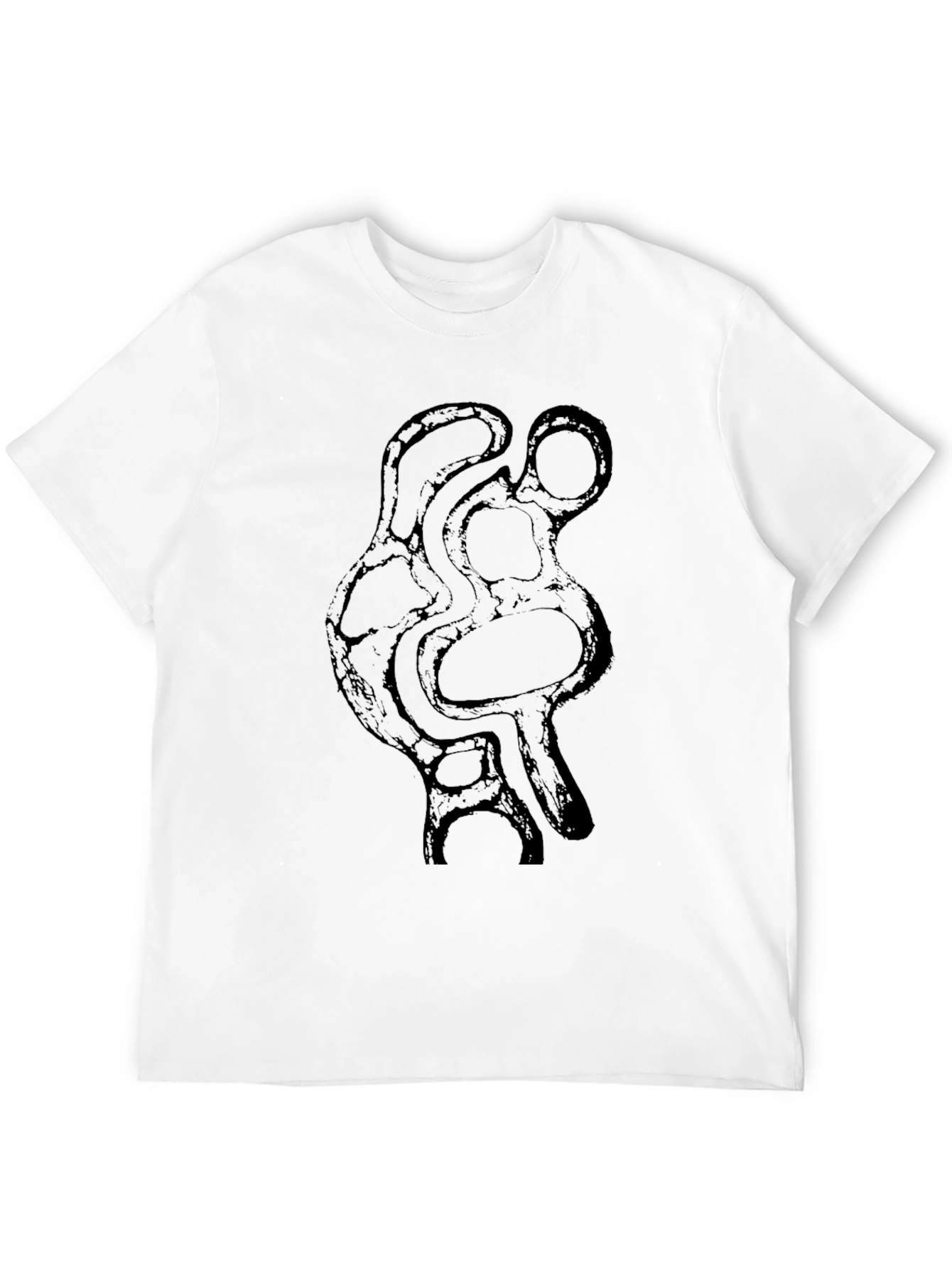 Abstract Art Graphic Tee - Black Cotton Casual