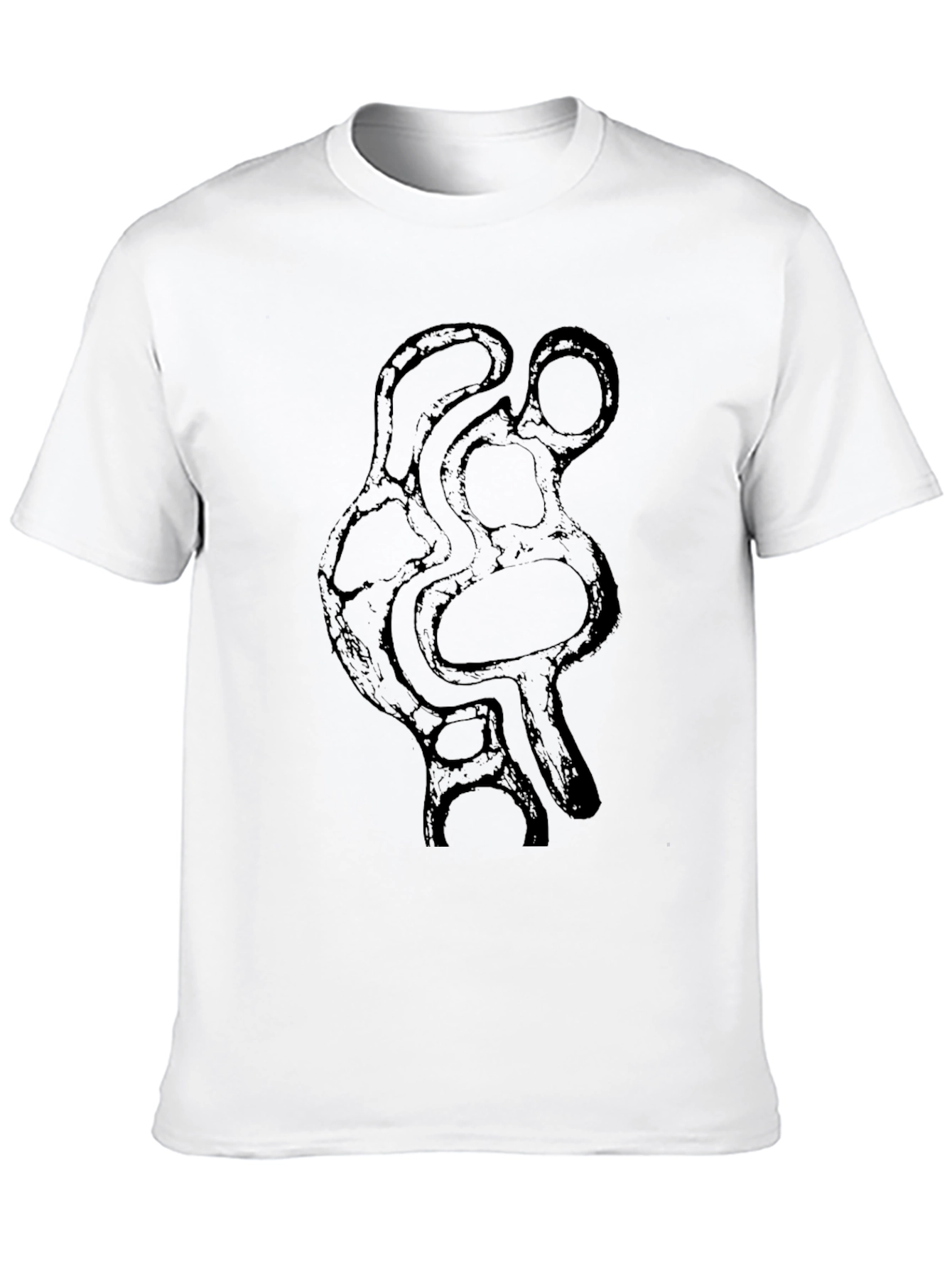 Abstract Art Graphic Tee - Black Cotton Casual