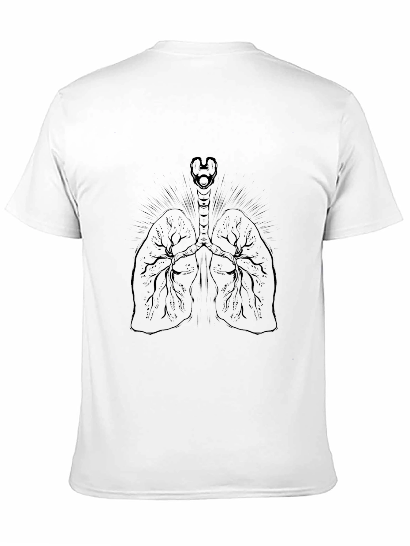 Anatomical Lungs Graphic Print Black T-Shirt