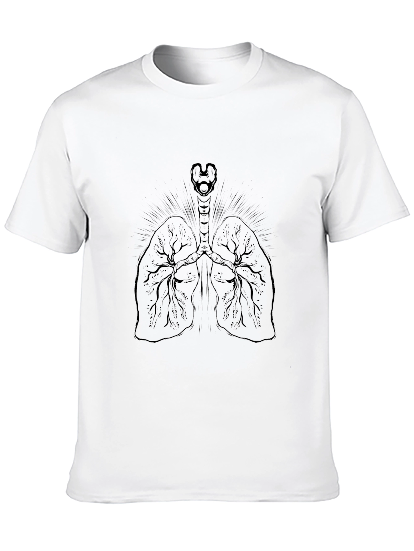 Anatomical Lungs Graphic Print Black T-Shirt