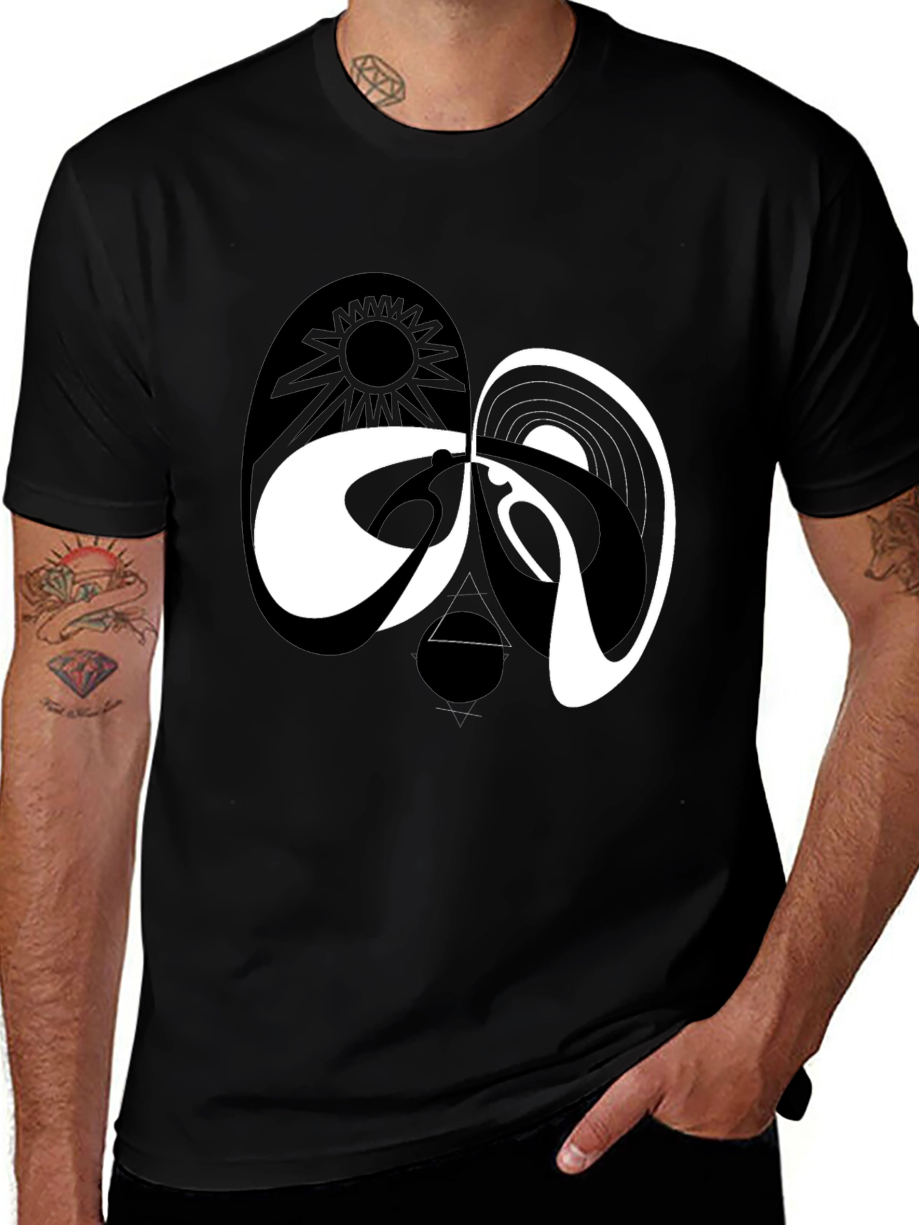 Yin Yang Dark Side of the Moon Graphic Tee