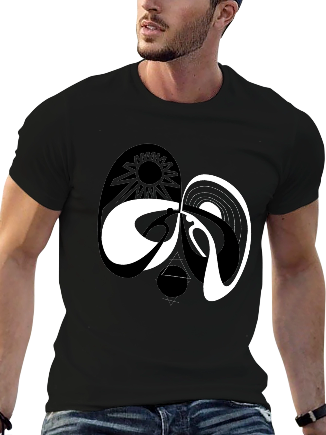 Yin Yang Dark Side of the Moon Graphic Tee