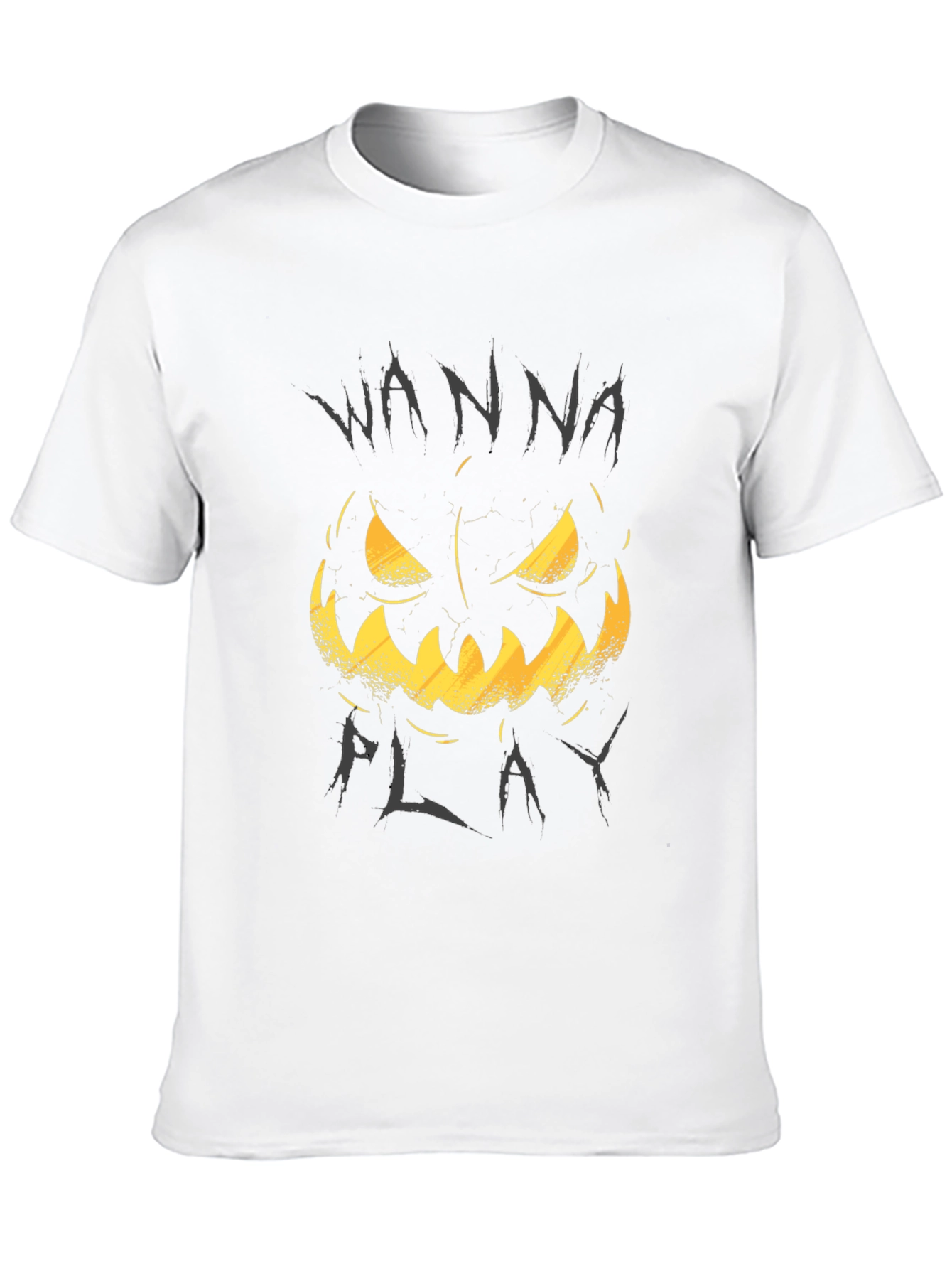 Wanna Play Pumpkin Tee - Halloween Graphic T-Shirt