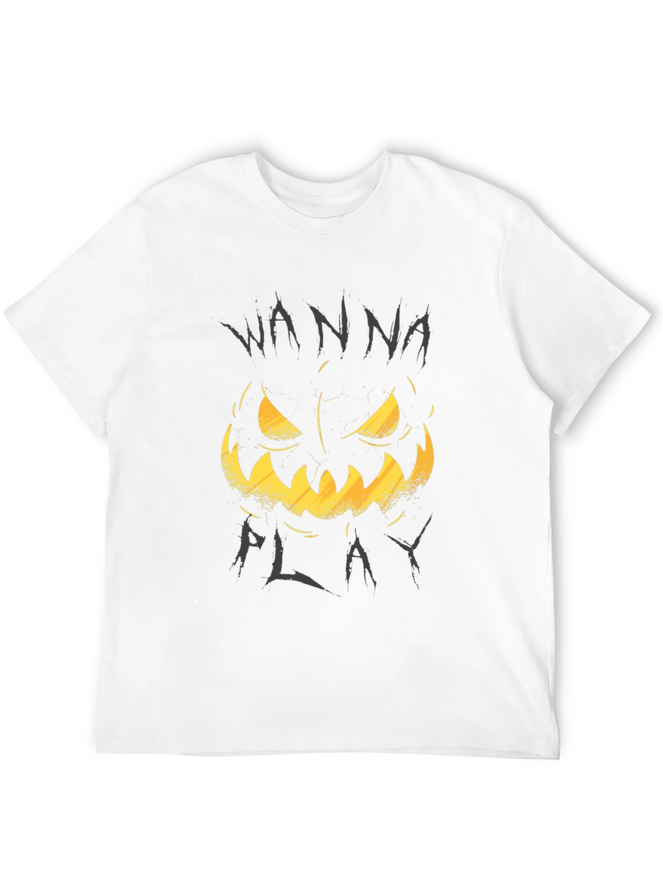 Wanna Play Pumpkin Tee - Halloween Graphic T-Shirt