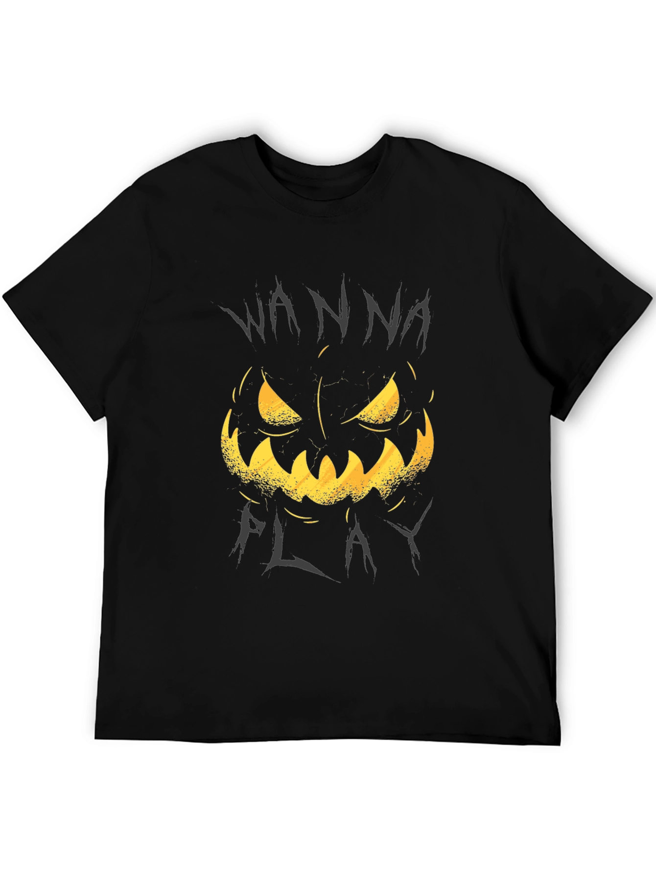 Wanna Play Pumpkin Tee - Halloween Graphic T-Shirt