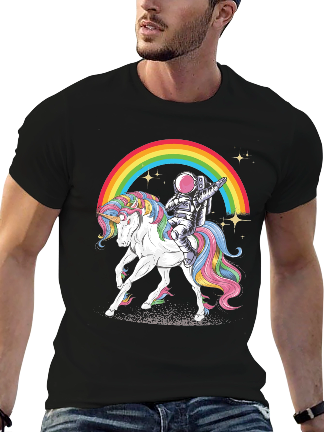Astronaut Dab Unicorn Rainbow T-Shirt