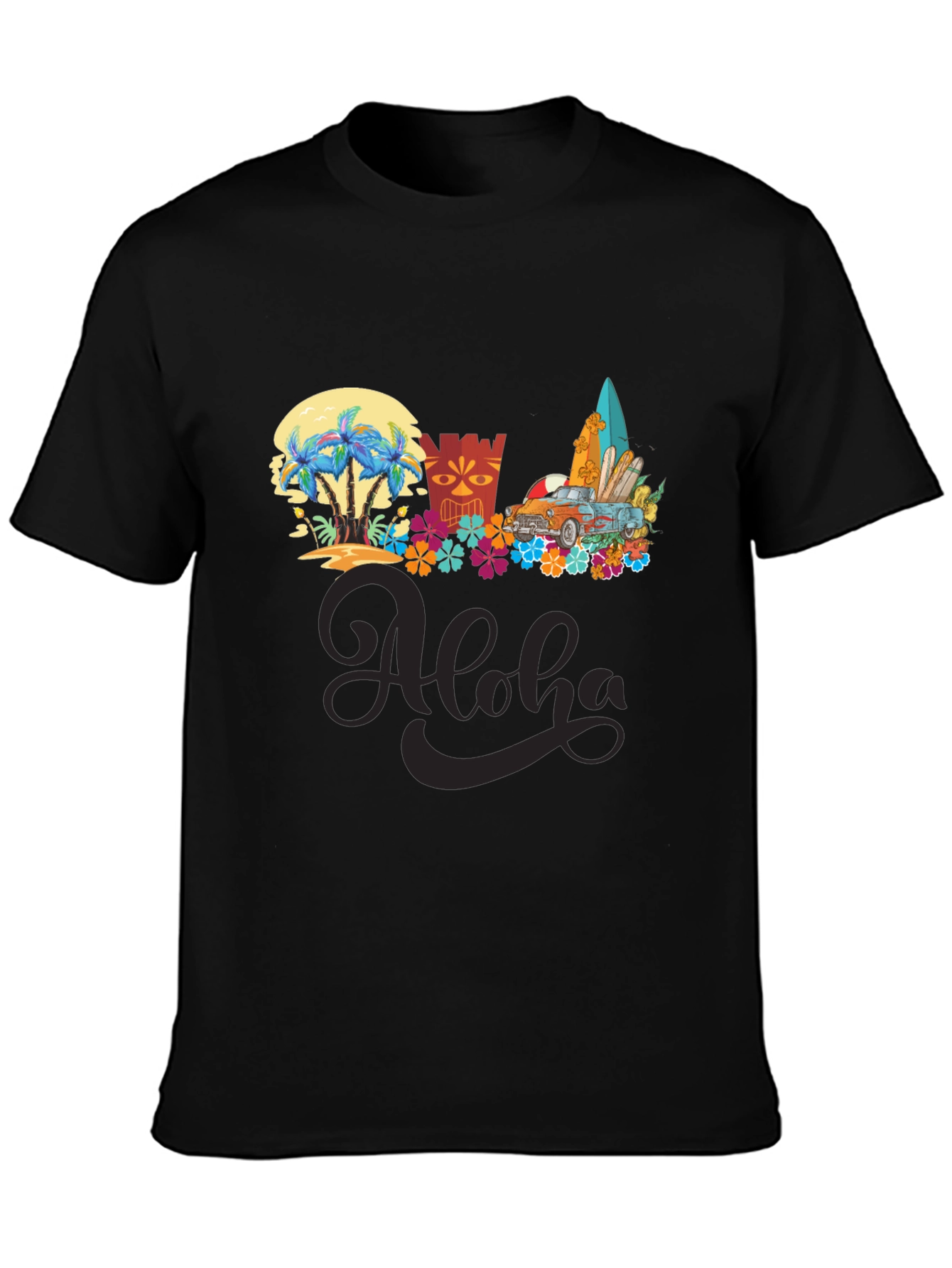 Aloha Summer T-Shirt: Beach Car & Surfboards