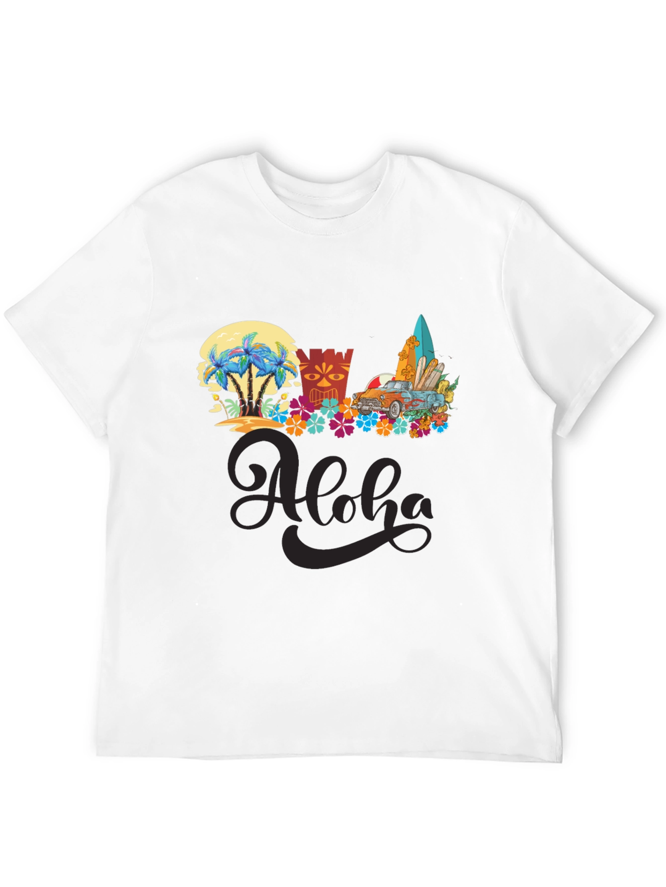 Aloha Summer T-Shirt: Beach Car & Surfboards