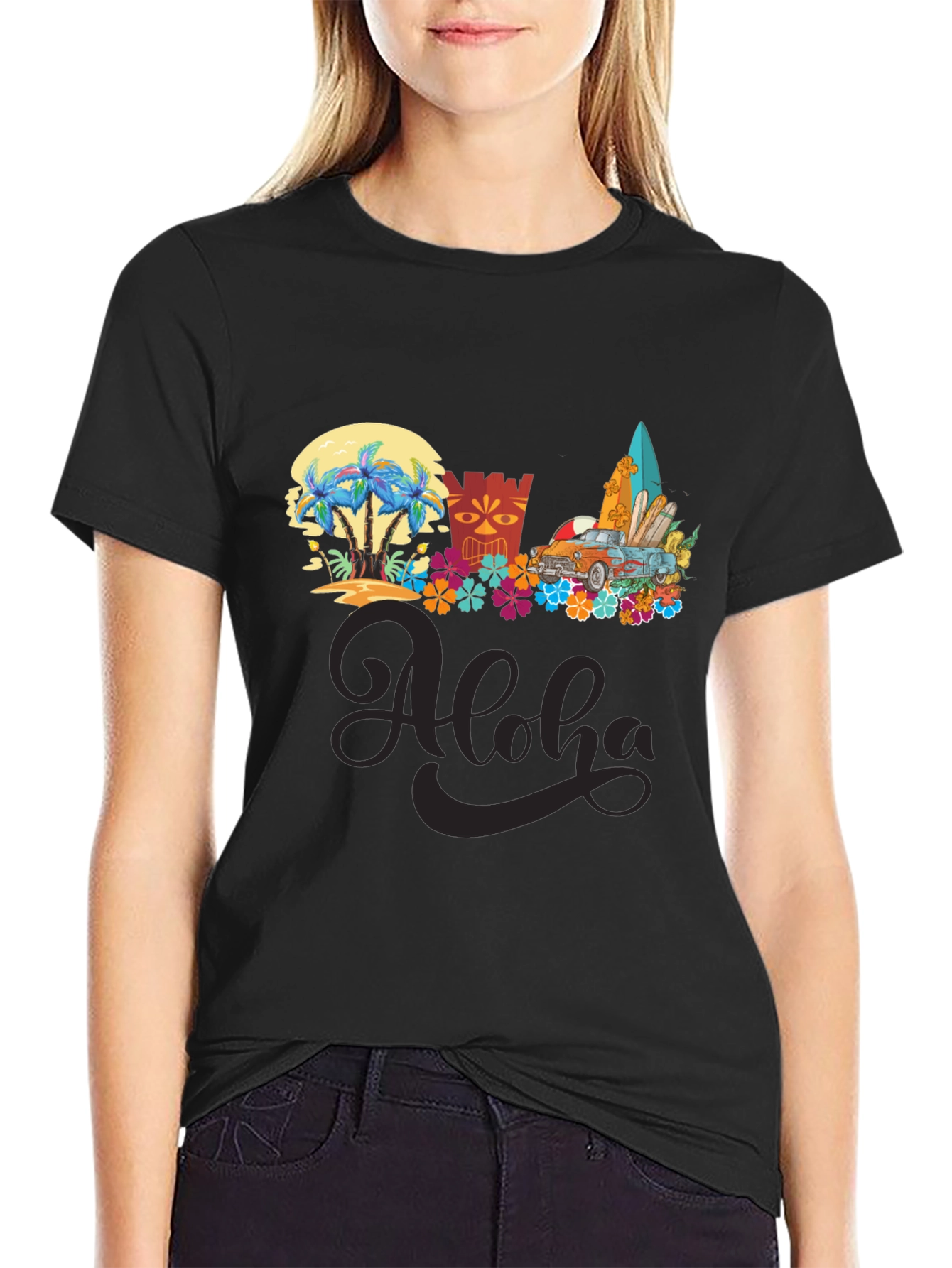 Aloha Summer T-Shirt: Beach Car & Surfboards