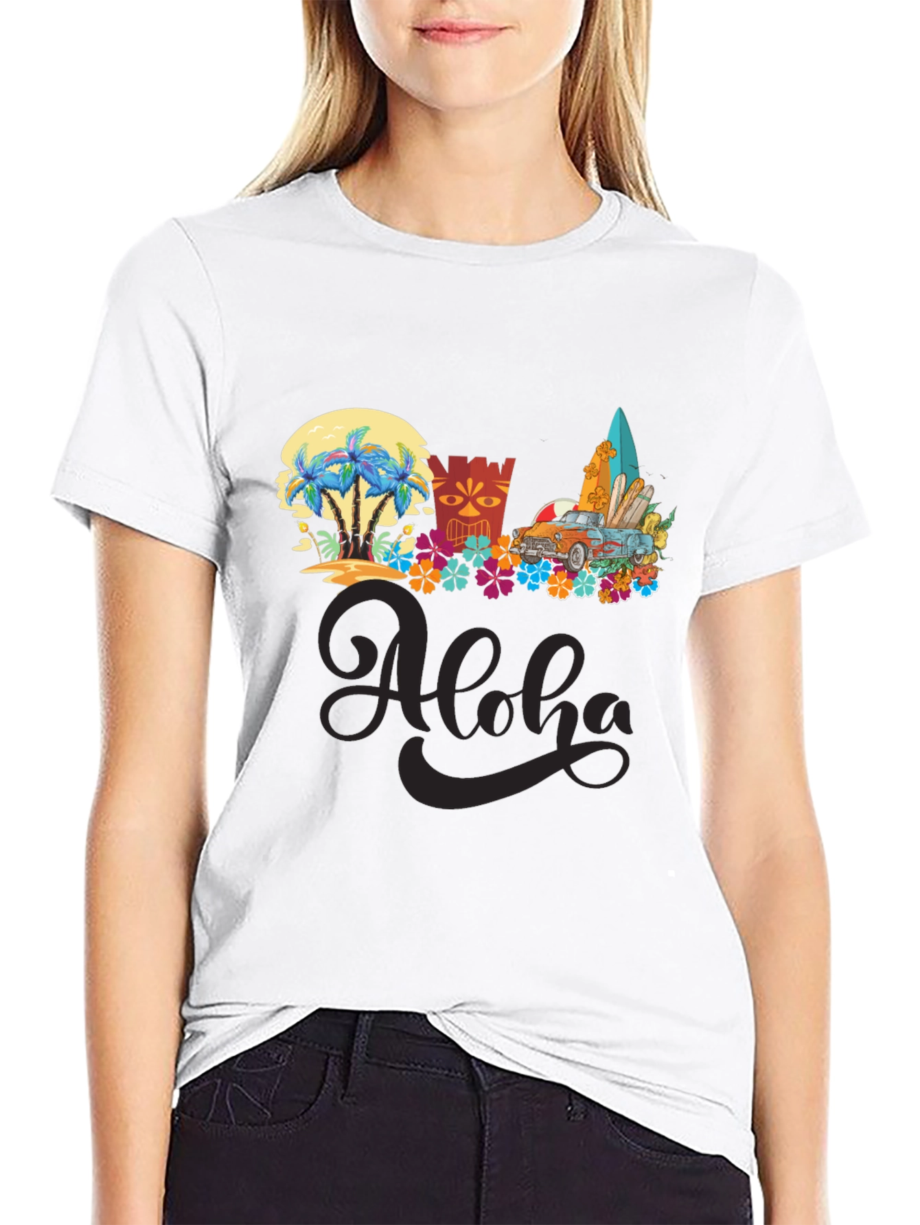 Aloha Summer T-Shirt: Beach Car & Surfboards