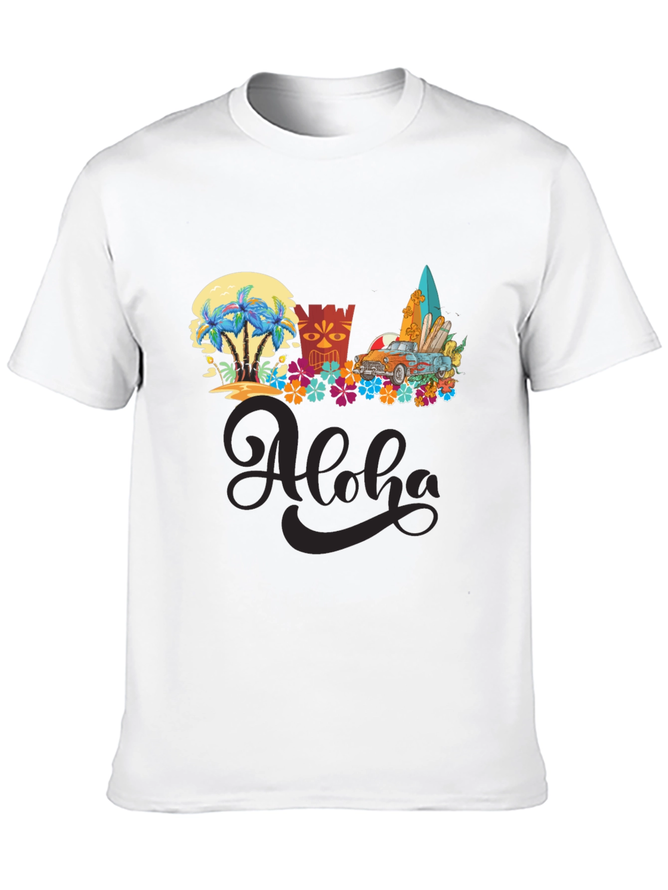 Aloha Summer T-Shirt: Beach Car & Surfboards