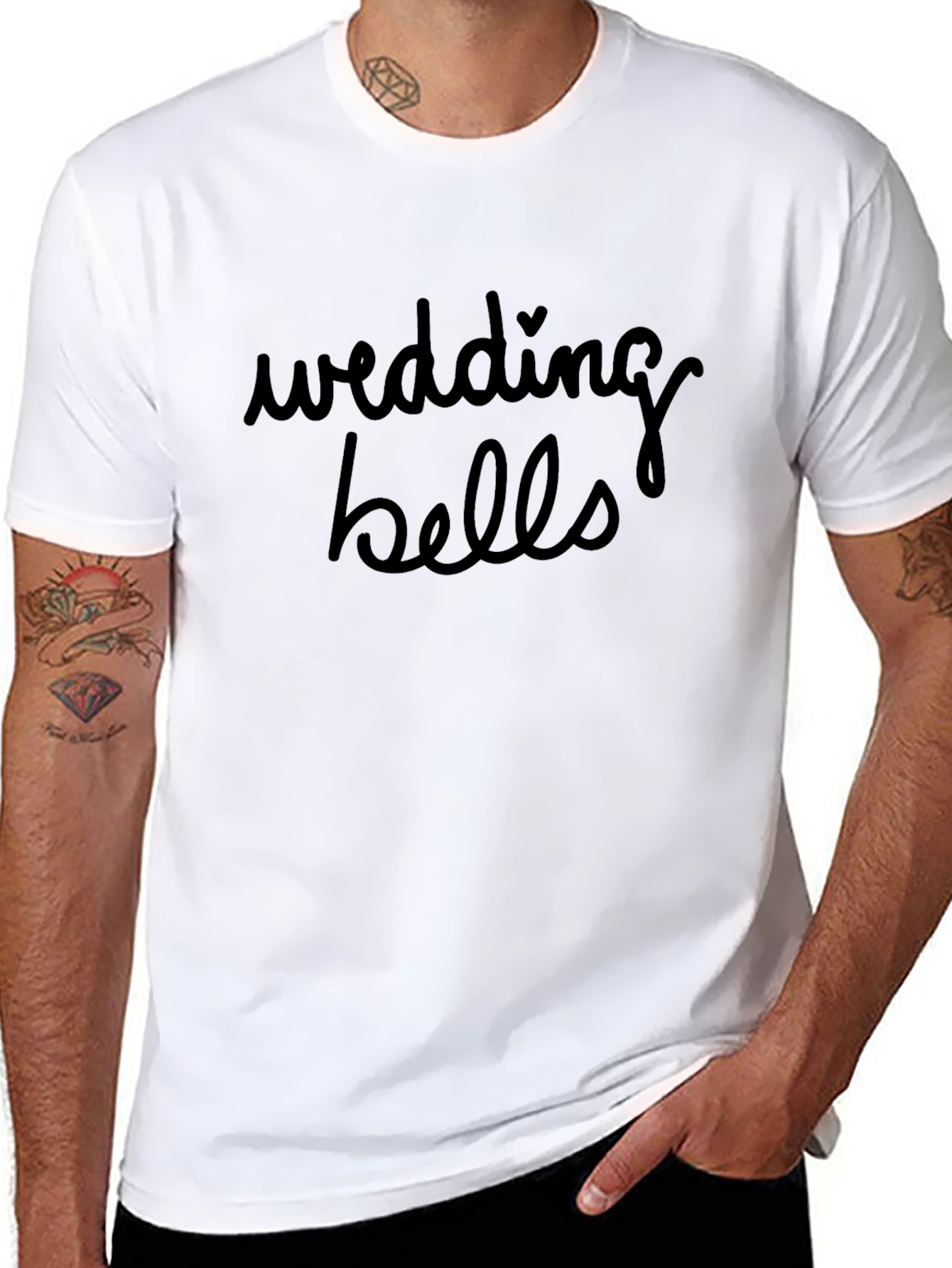 Wedding Bells Graphic Tee - Black Cotton T-Shirt