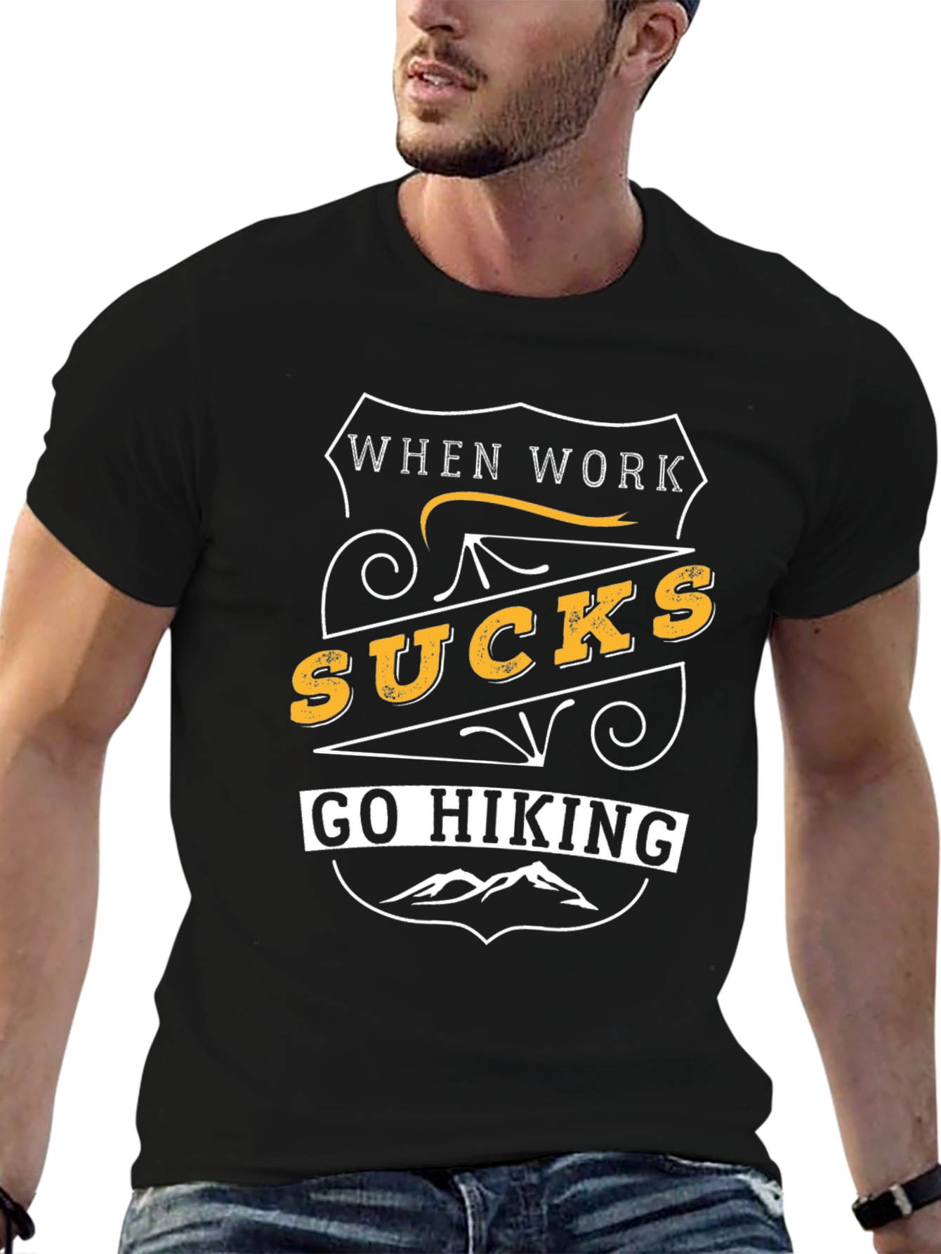 When Work Sucks Go Hiking Graphic T-Shirt