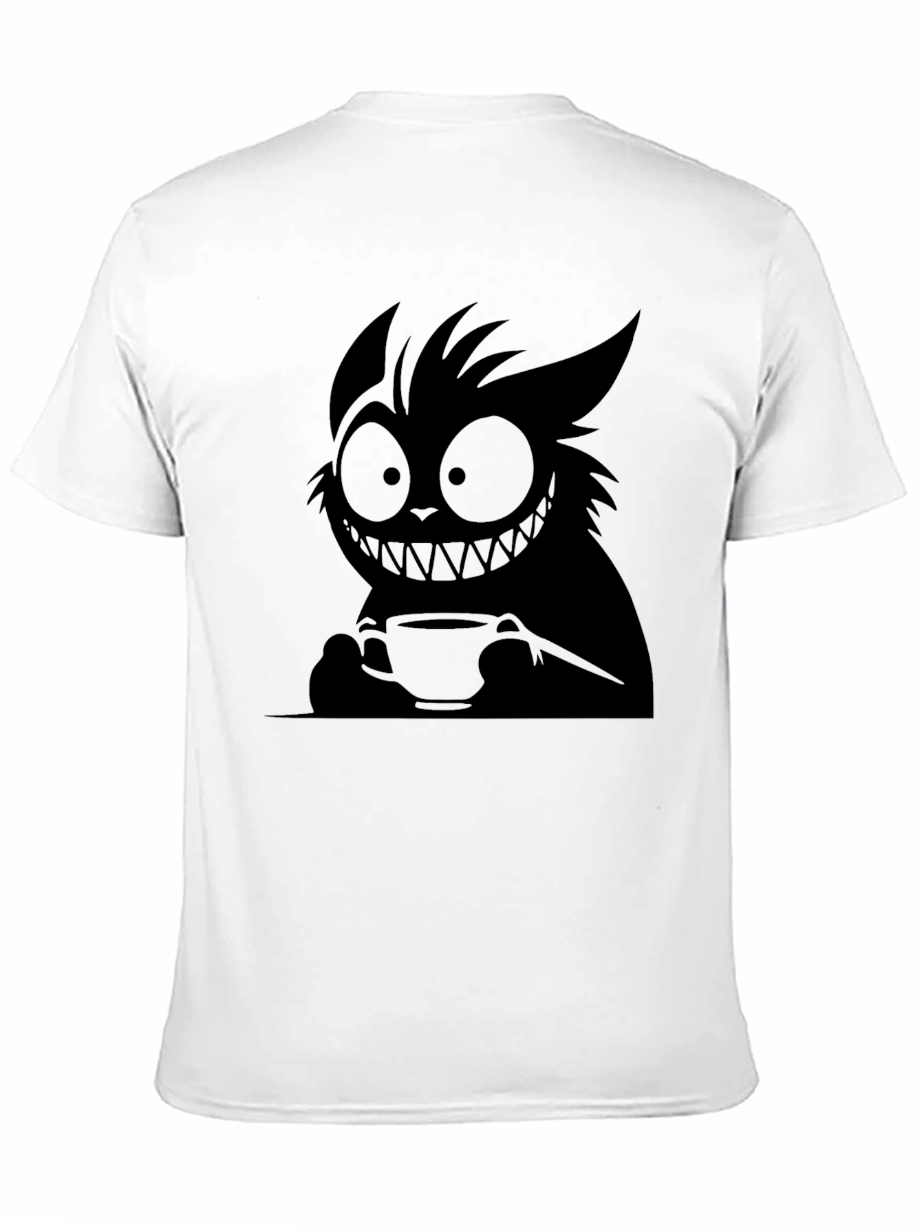 Whimsical Dark Cartoon Cat T-Shirt