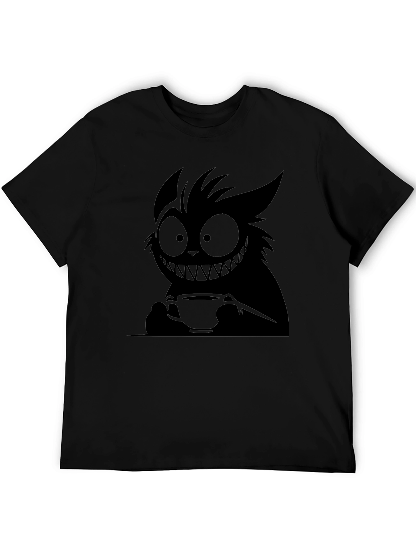 Whimsical Dark Cartoon Cat T-Shirt